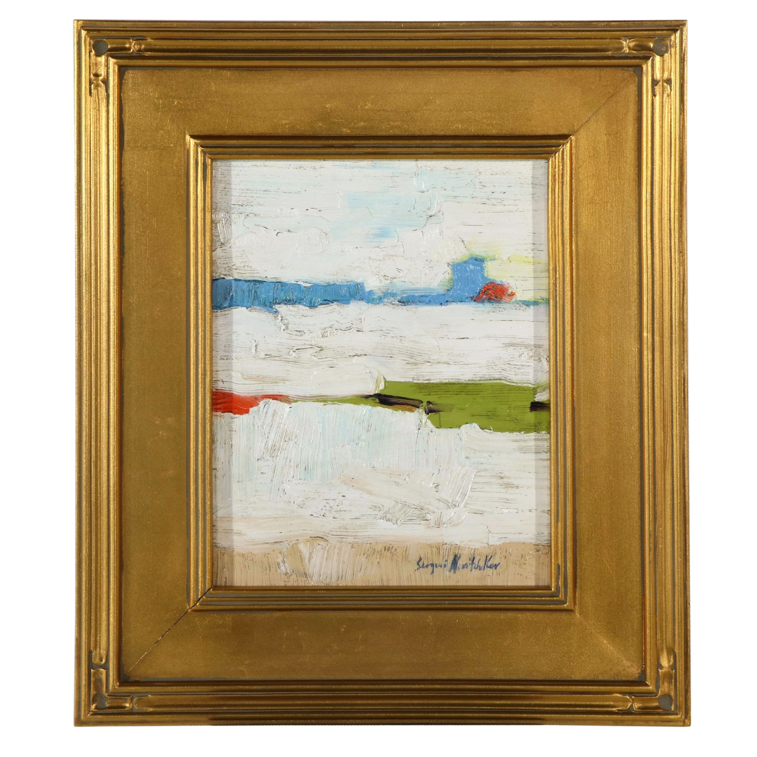 Serguei Novitchkov Oil Painting "Blue House," 21st Century