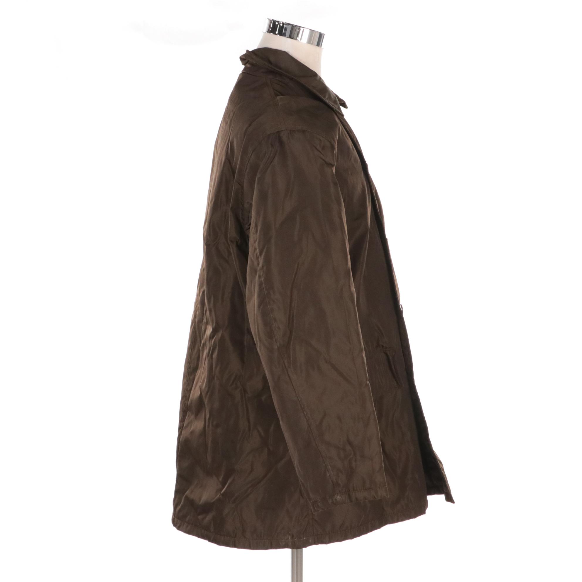 Prada Brown Tessuto Nylon Double-Breasted Jacket