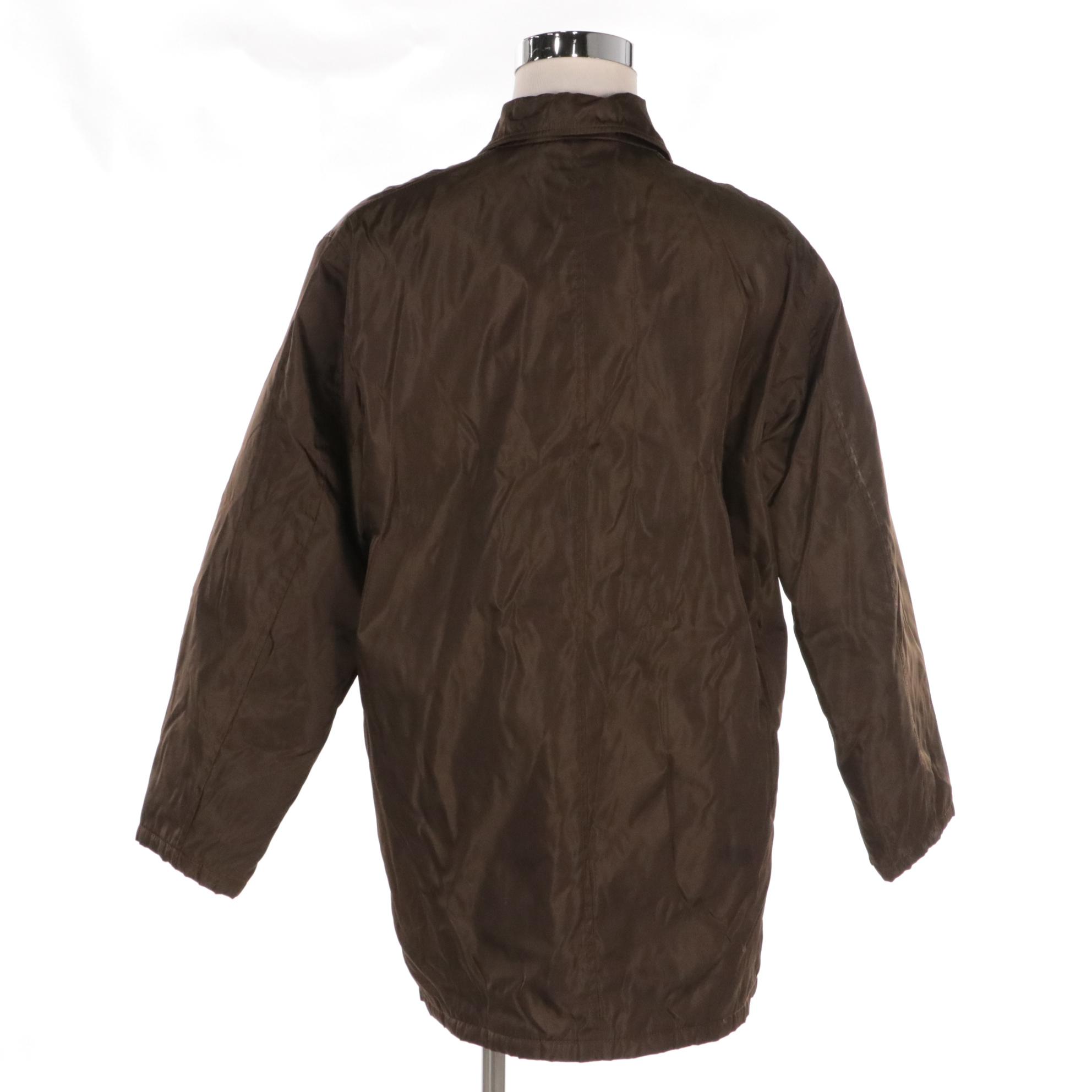 Prada Brown Tessuto Nylon Double-Breasted Jacket