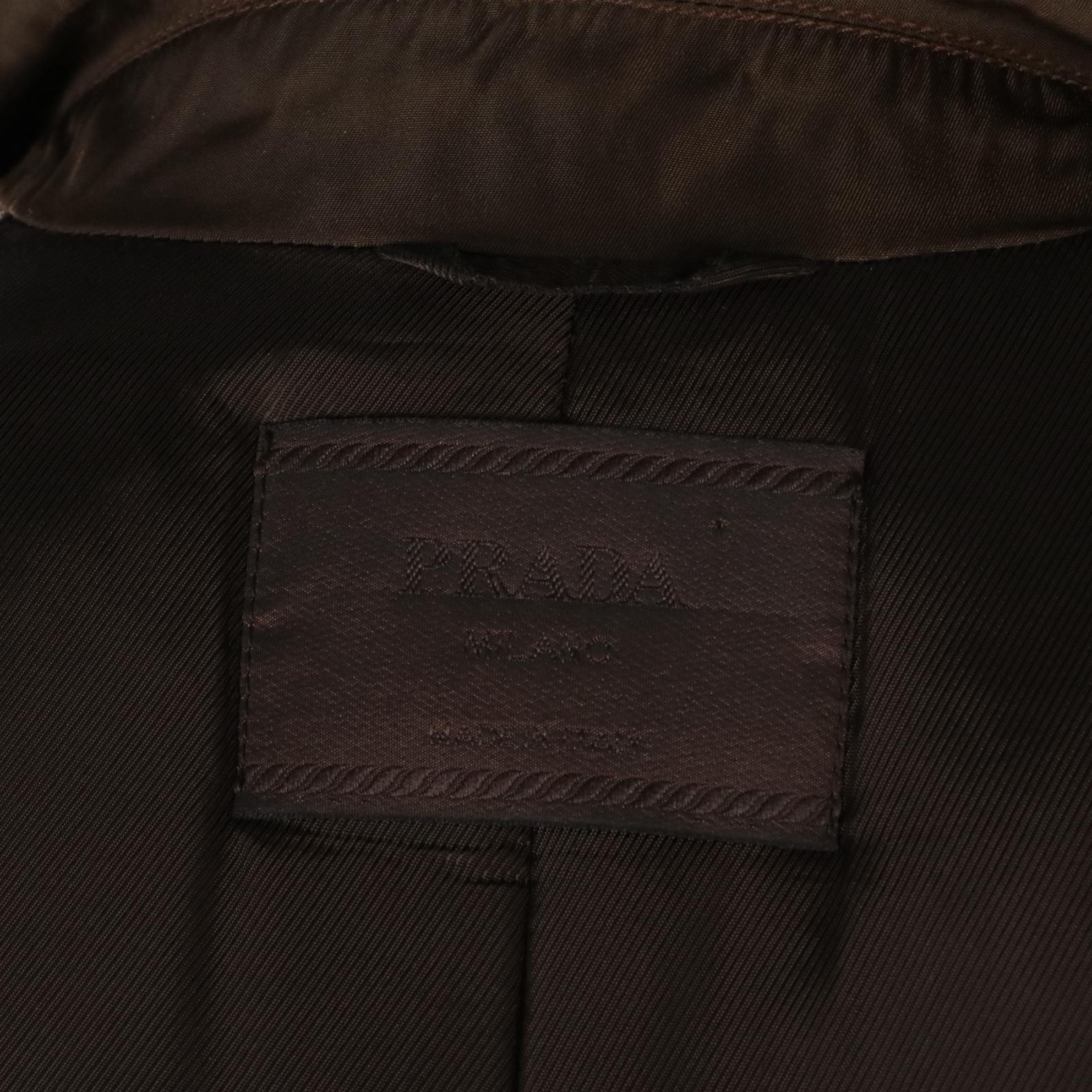 Prada Brown Tessuto Nylon Double-Breasted Jacket