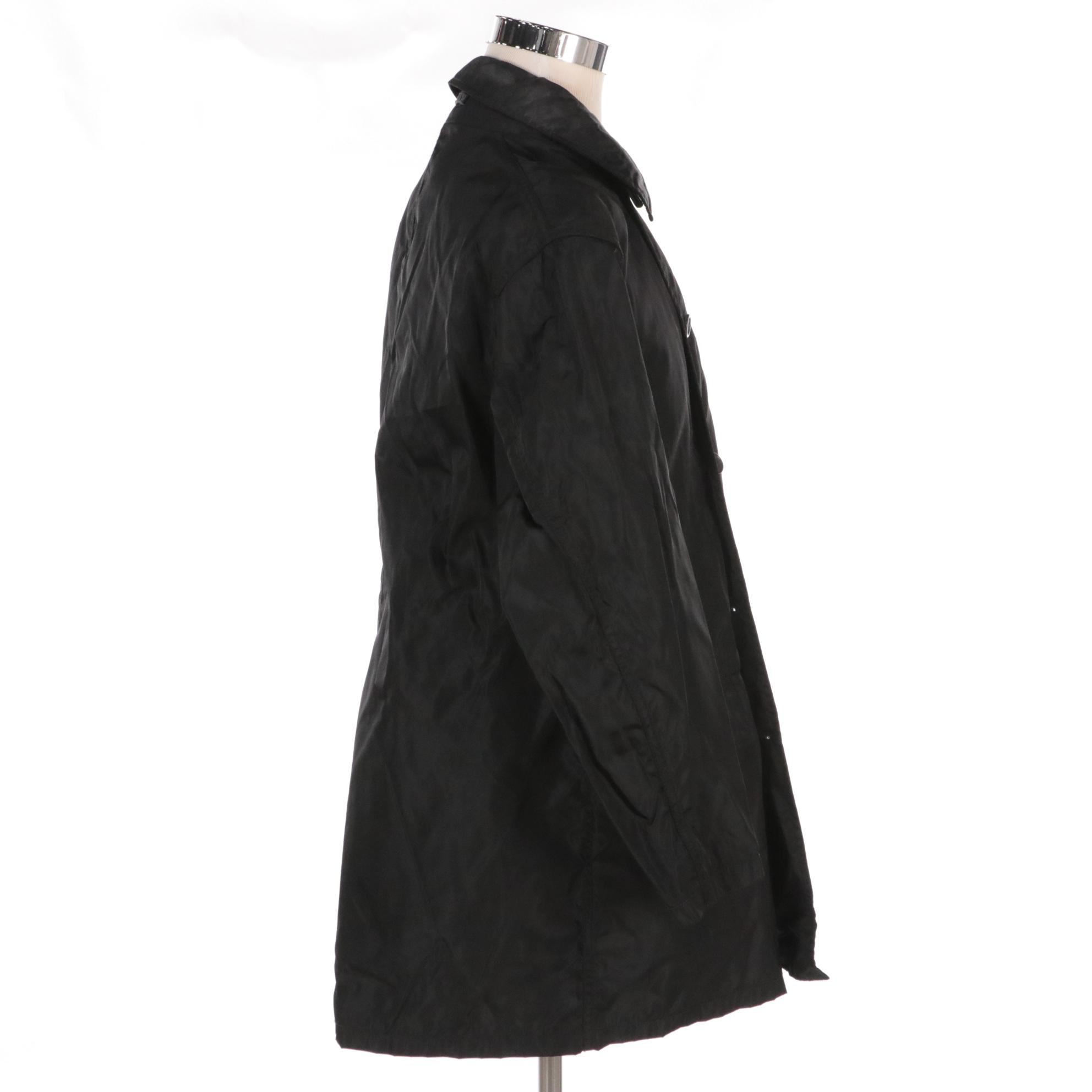 Prada Black Tessuto Nylon Double-Breasted Jacket