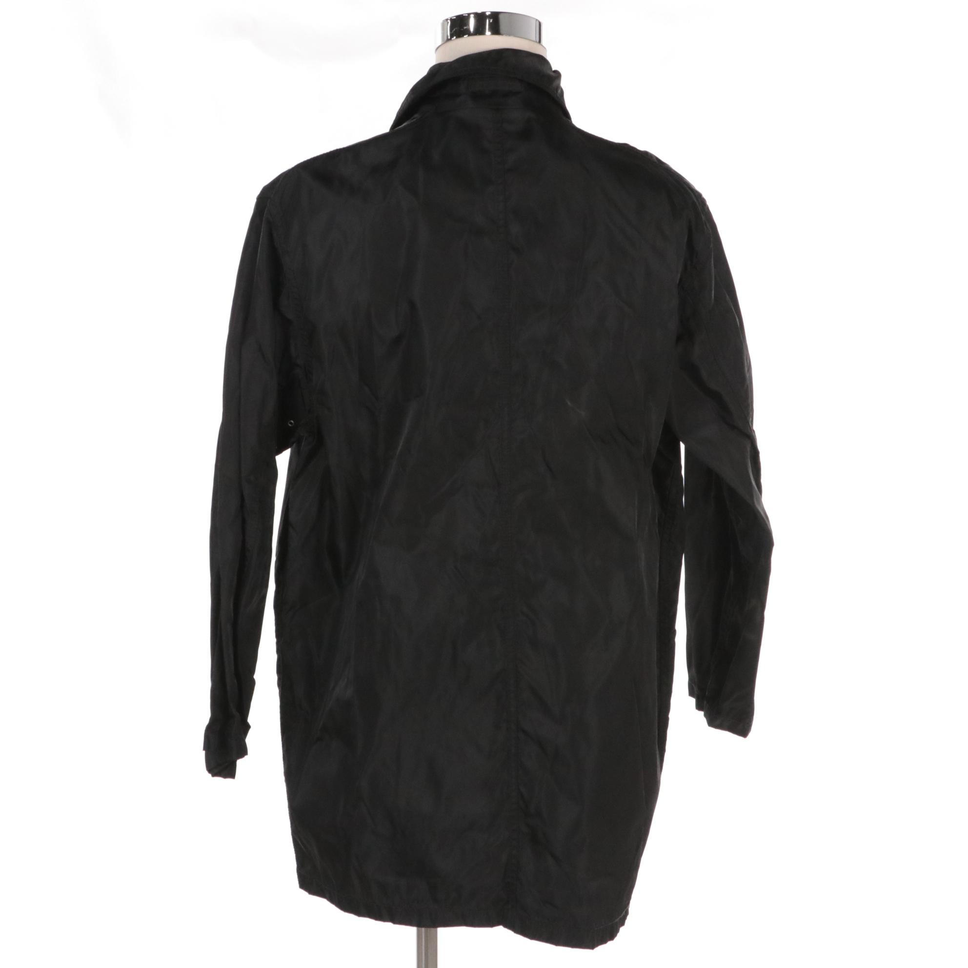 Prada Black Tessuto Nylon Double-Breasted Jacket