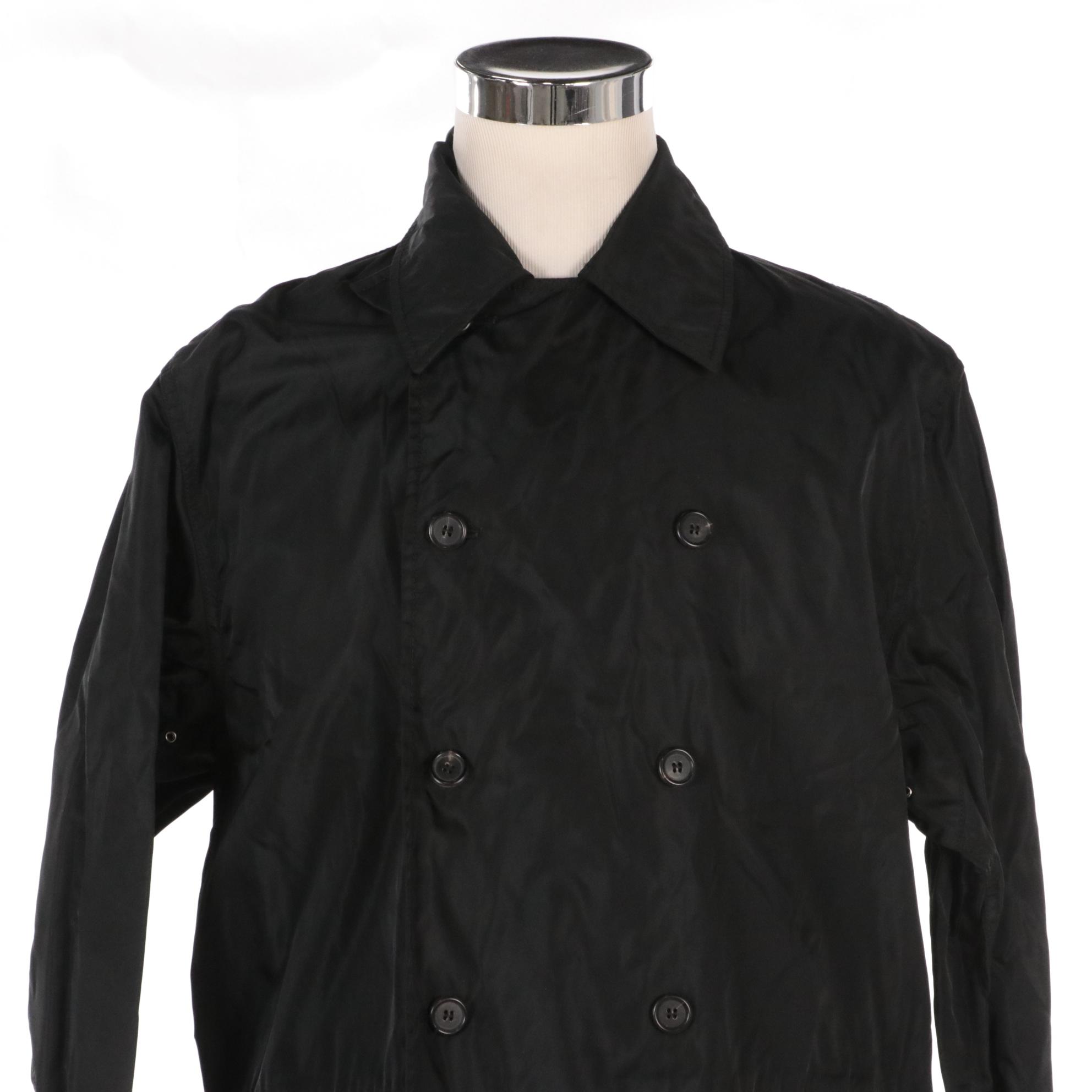 Prada Black Tessuto Nylon Double-Breasted Jacket