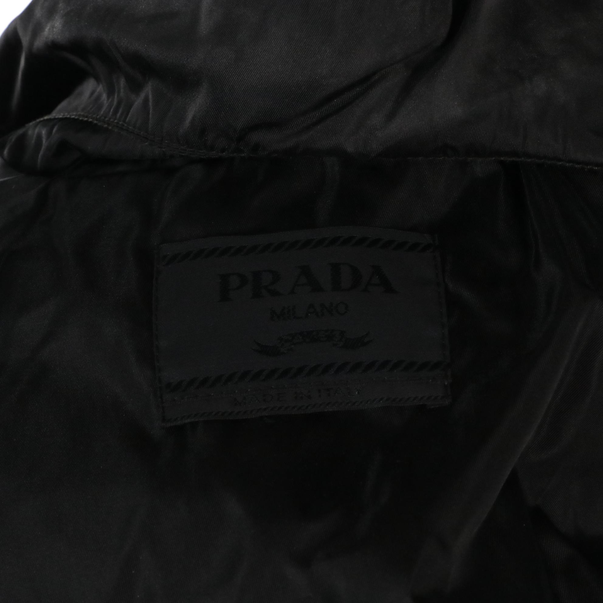 Prada Black Tessuto Nylon Double-Breasted Jacket
