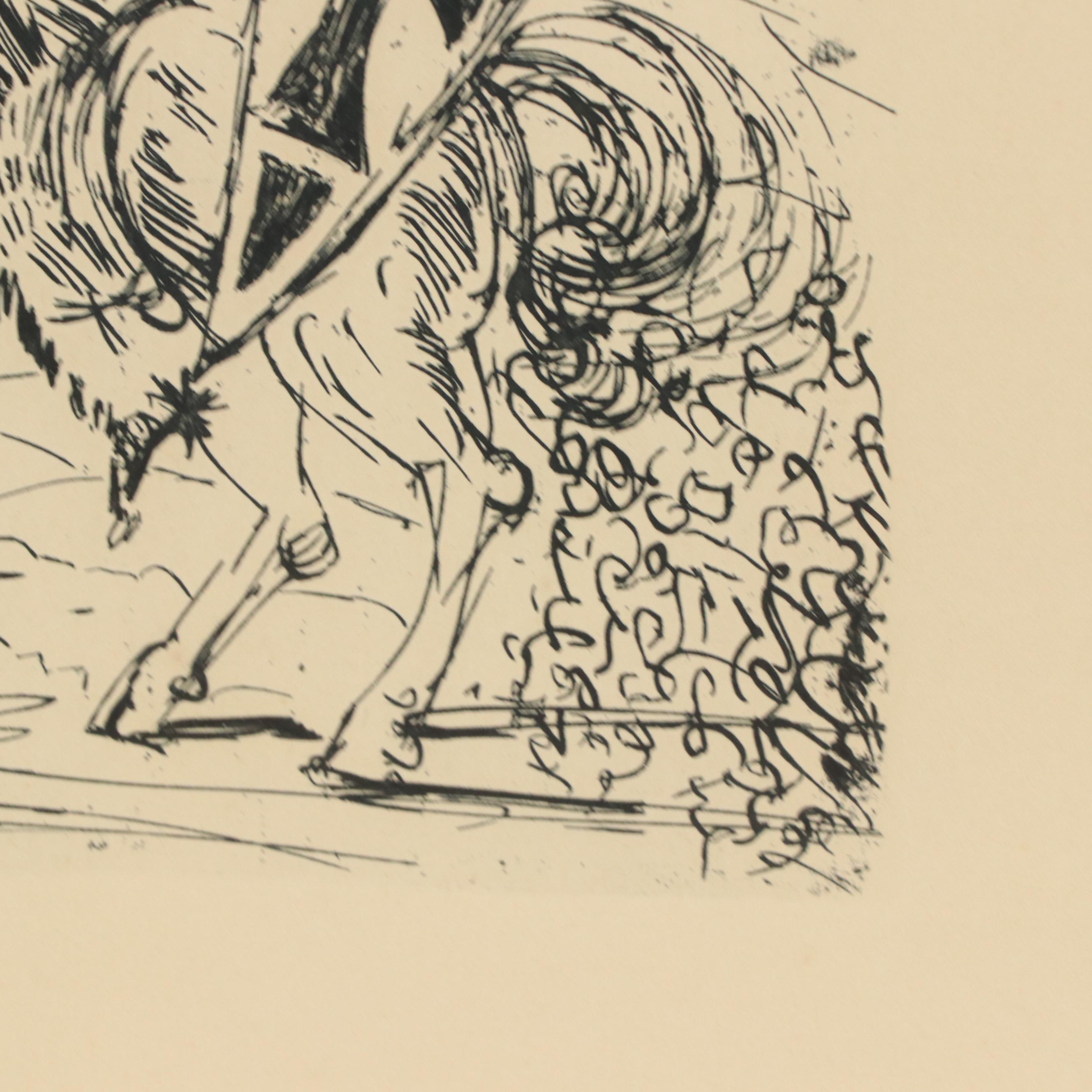 Salvador Dalí Restrike Etching "El Cid"