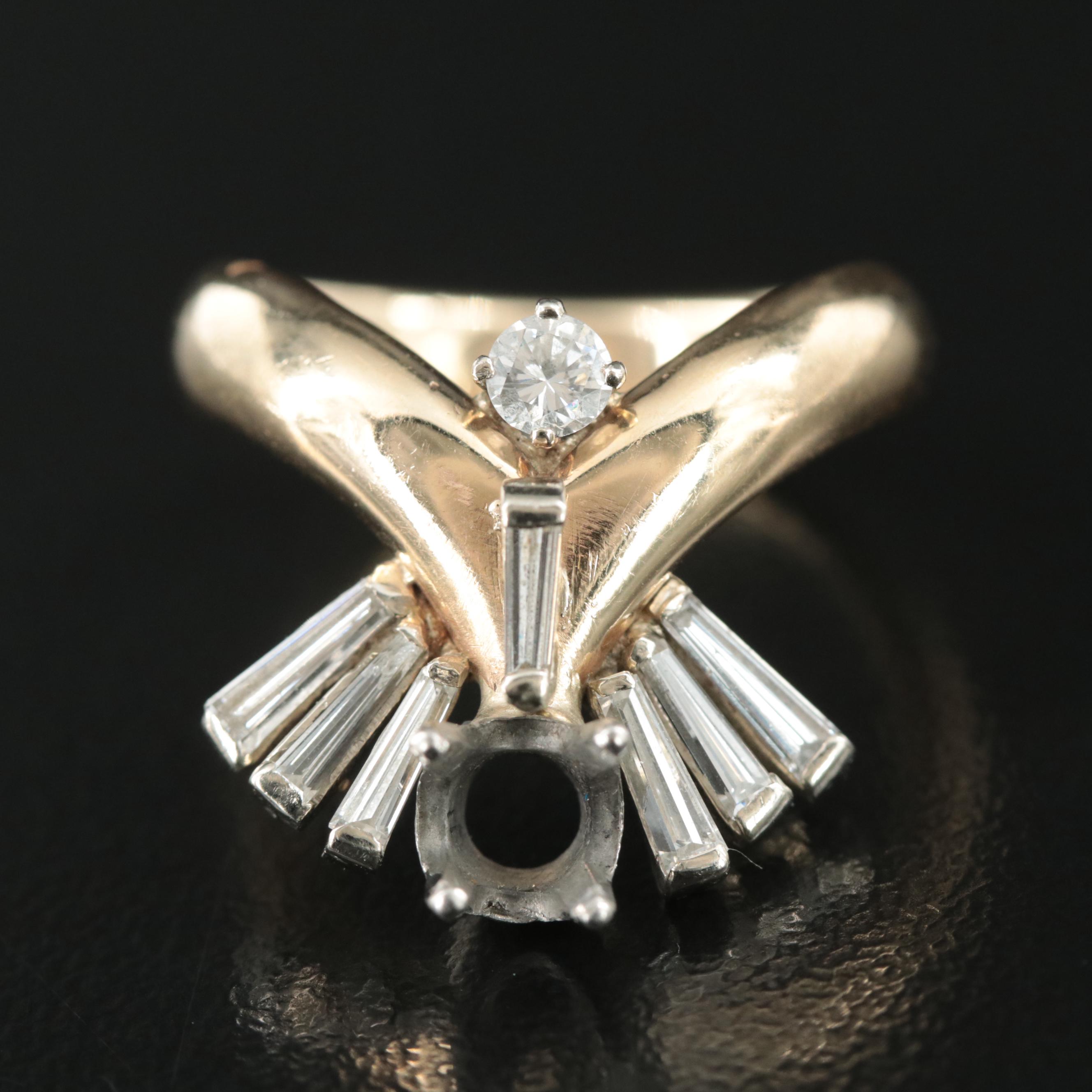 14K 0.30 CTW SemiMount Ring and Loose 0.80 CT Diamond Everything But