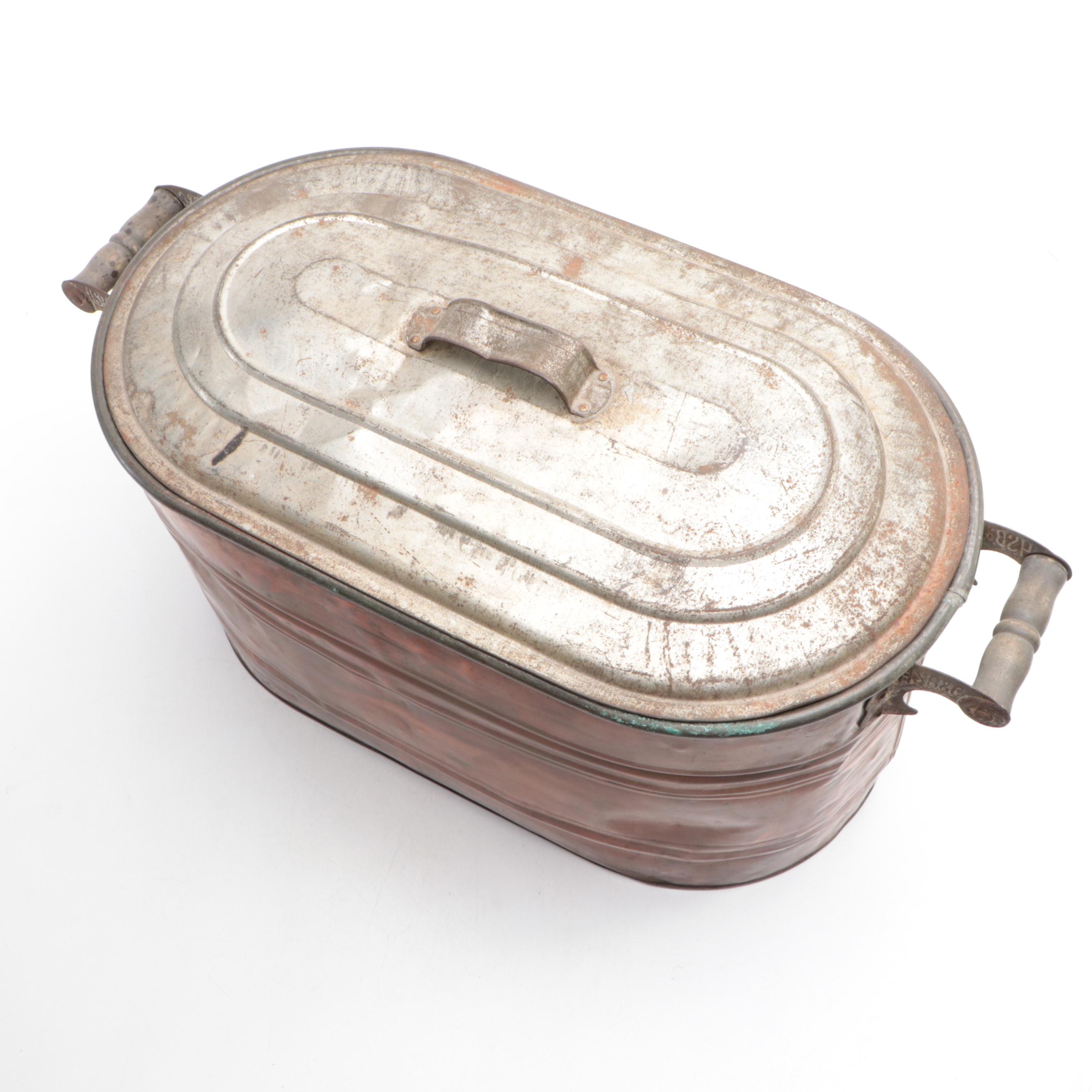 HSB & Co. Copper Boiler Wash Tub, Early 20th Century