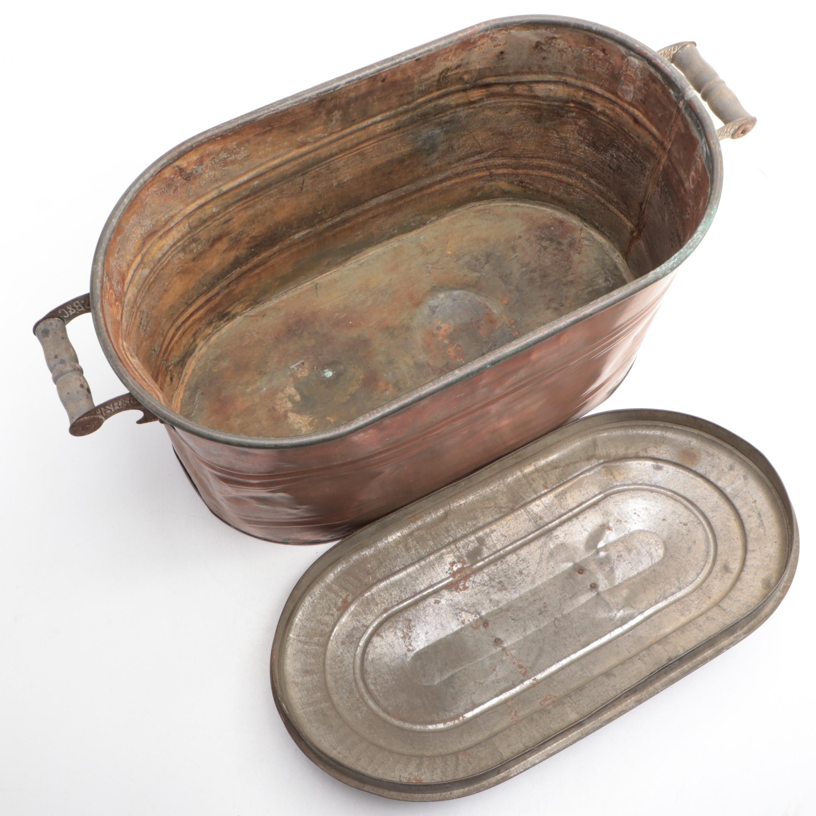 HSB & Co. Copper Boiler Wash Tub, Early 20th Century