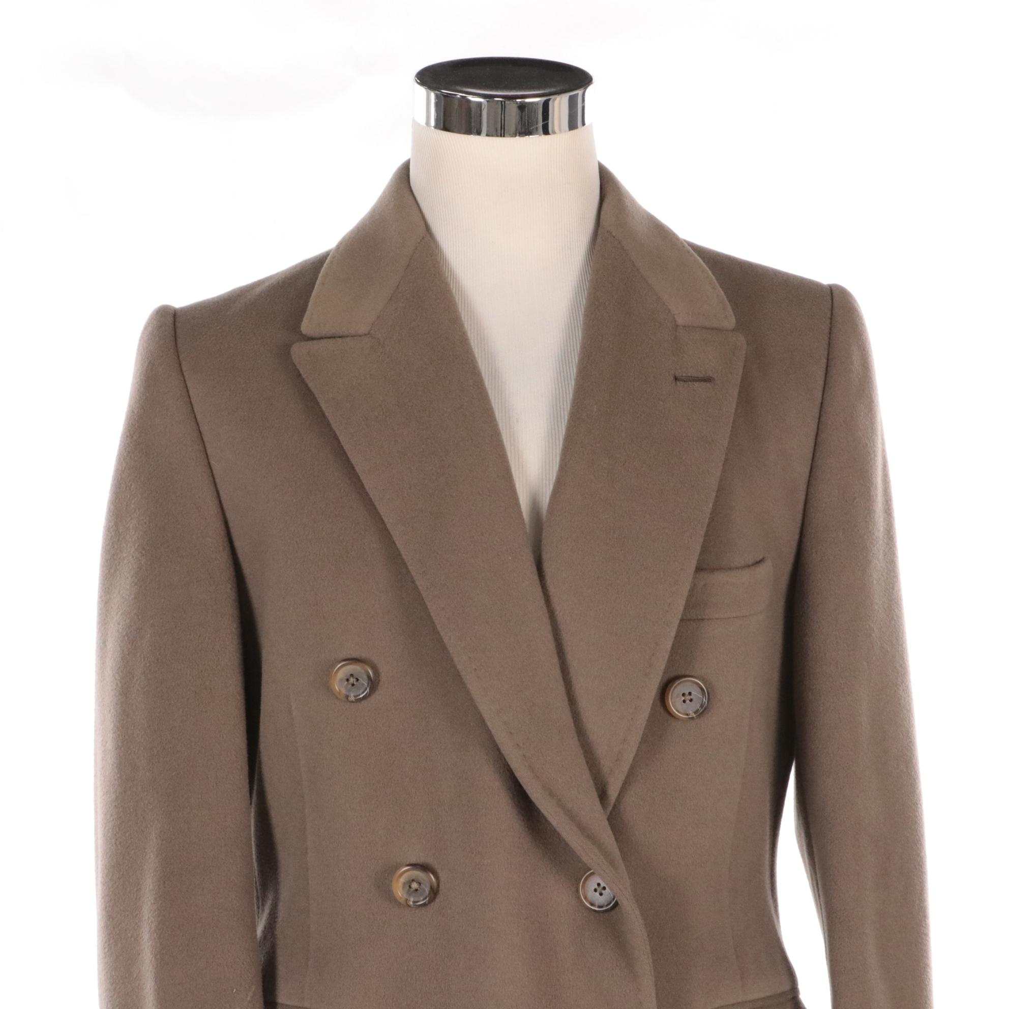 Men's Bernard Weatherill Navy and Taupe Wool Mid-Length Coats