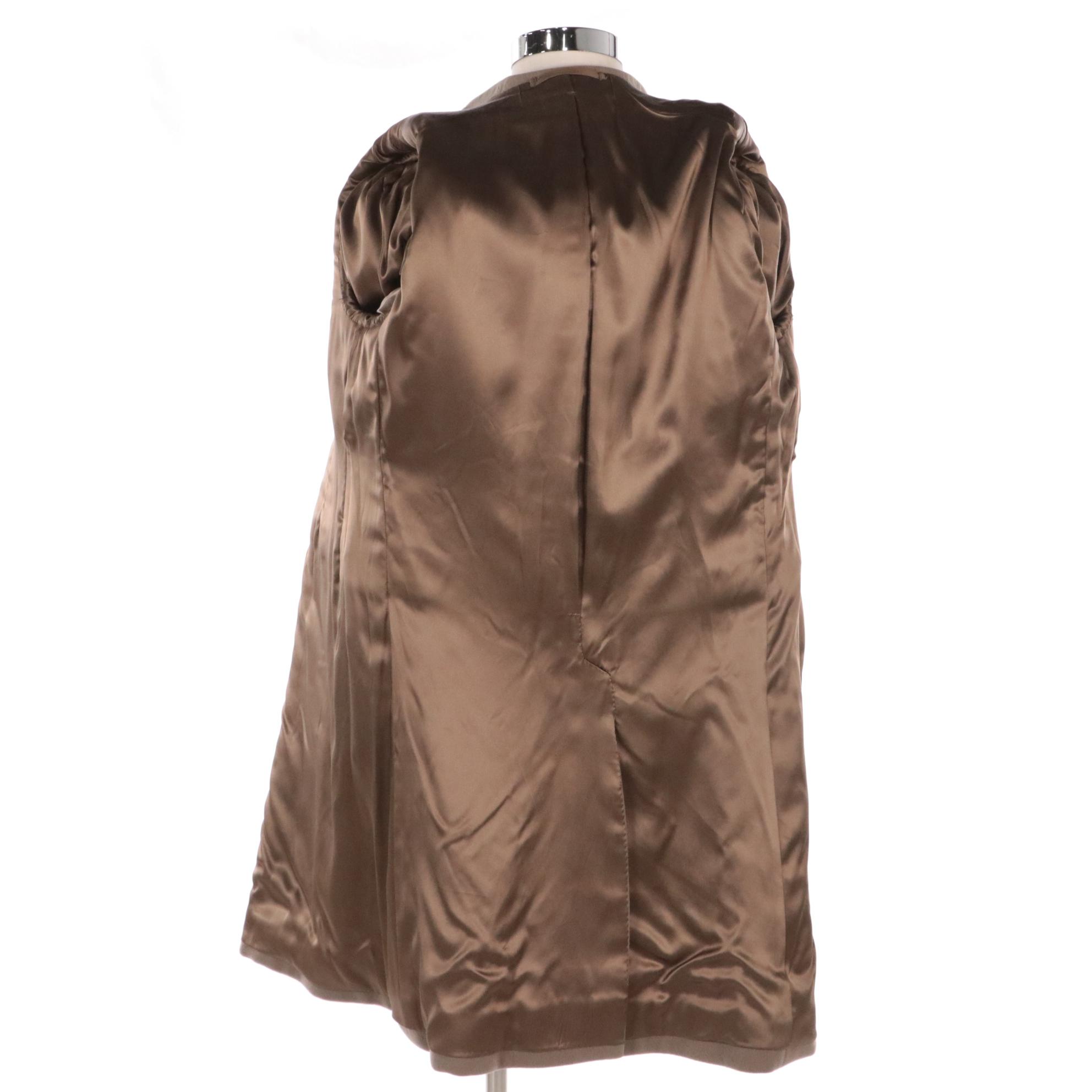 Men's Bernard Weatherill Navy and Taupe Wool Mid-Length Coats