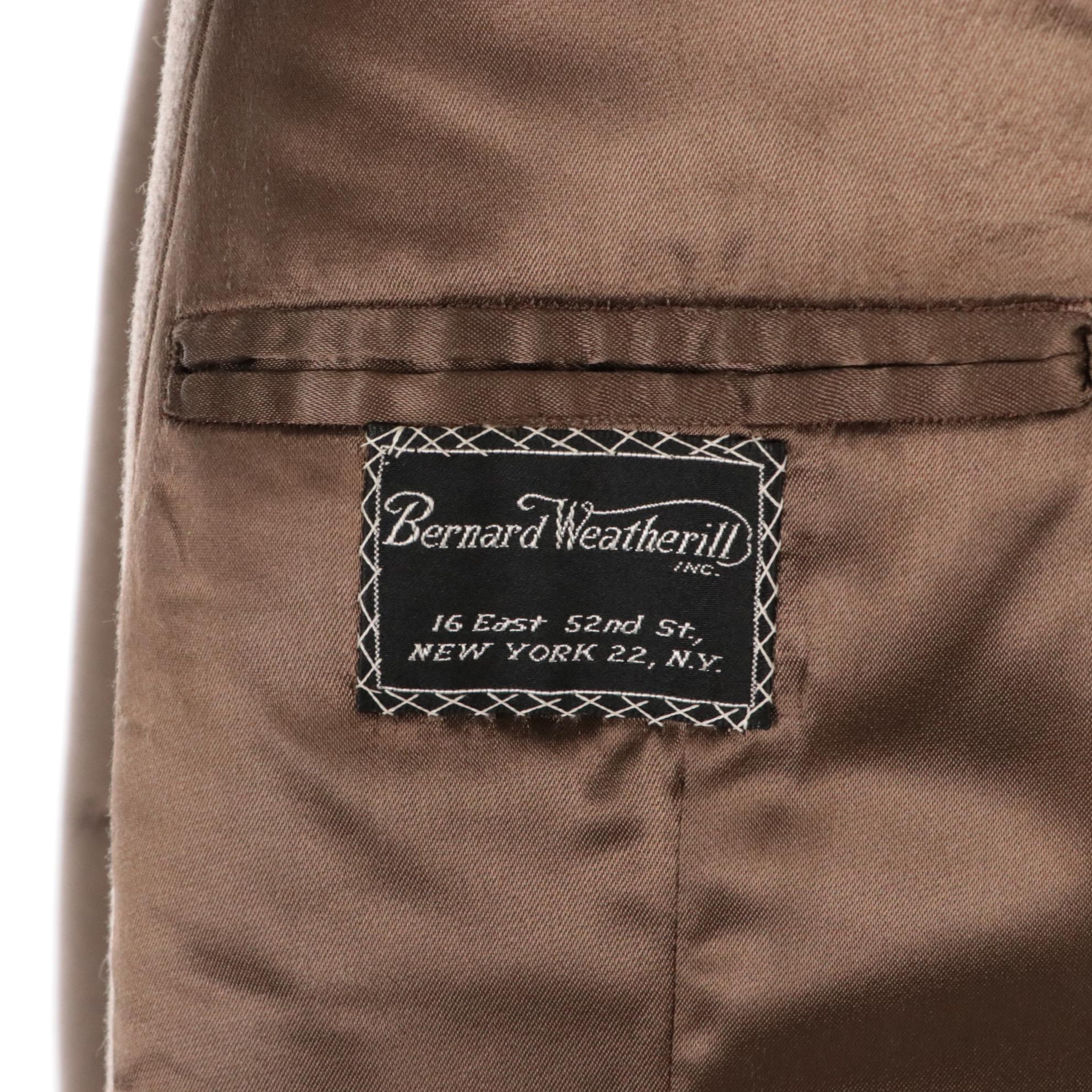 Men's Bernard Weatherill Navy and Taupe Wool Mid-Length Coats