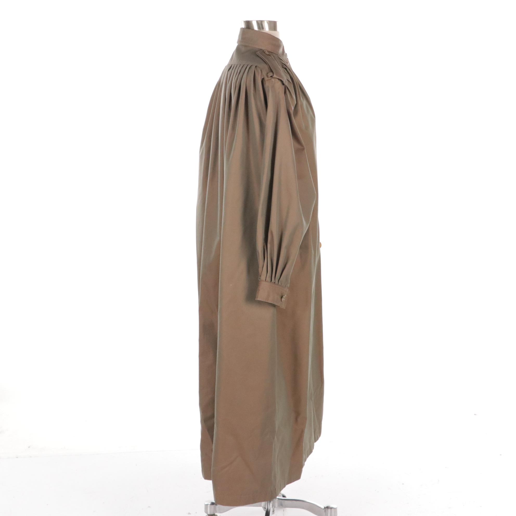 Men's Daniel Hechter Pleated Iridescent Canvas Twill Trench Coat