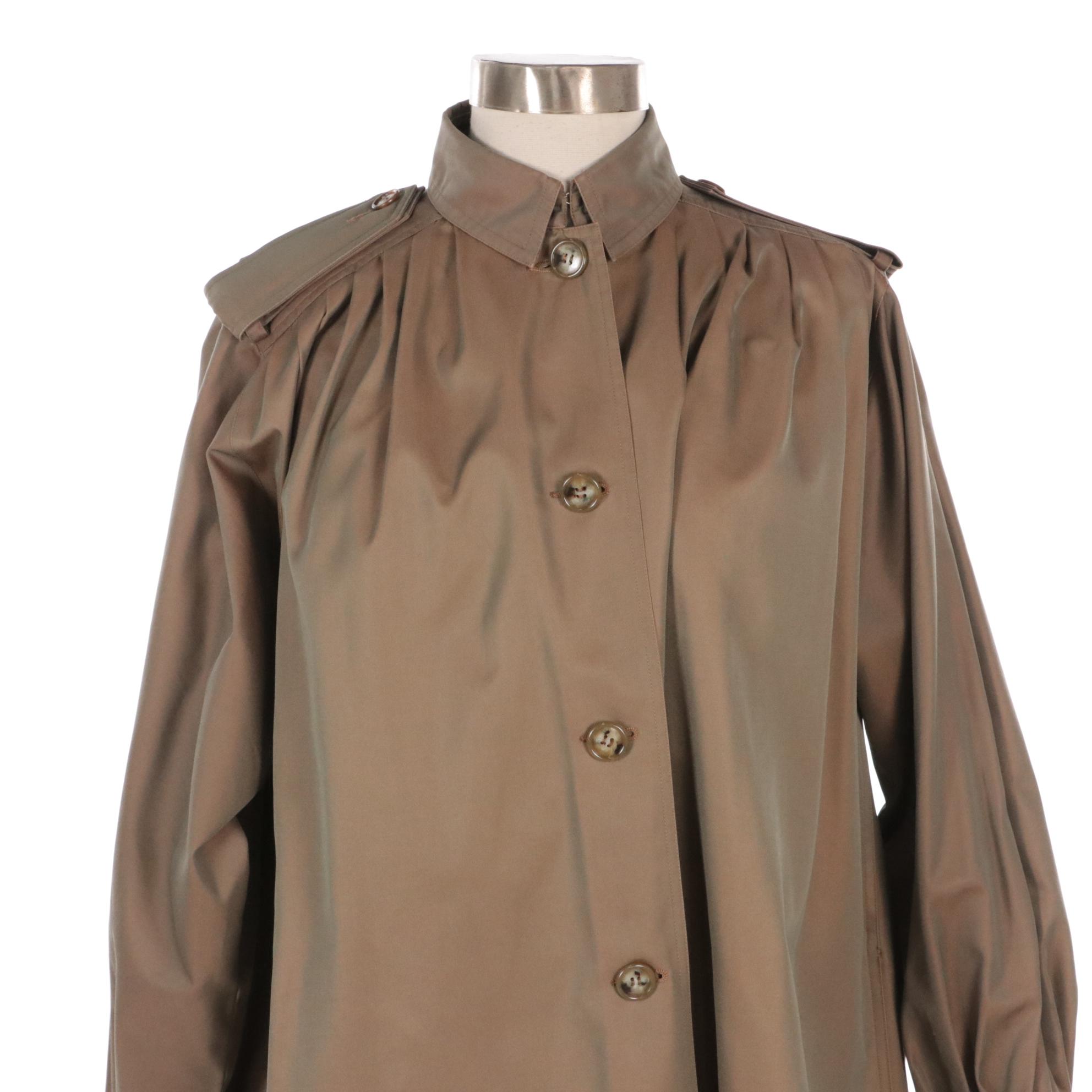 Men's Daniel Hechter Pleated Iridescent Canvas Twill Trench Coat