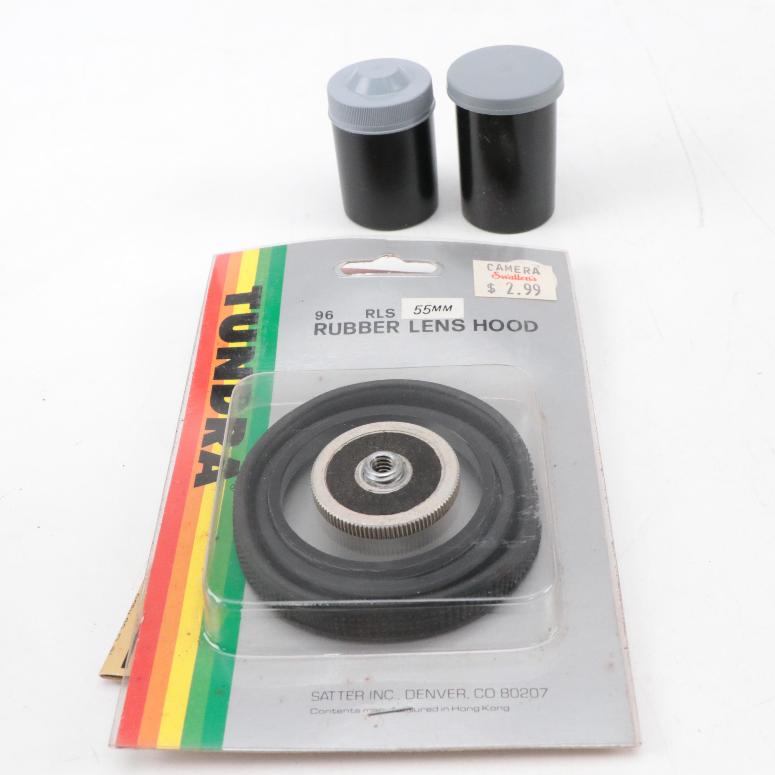 Nikon EM SLR Camera w/ Vivitar 55mm Macro Lens, Nikon Skylight Lens & Camera Bag