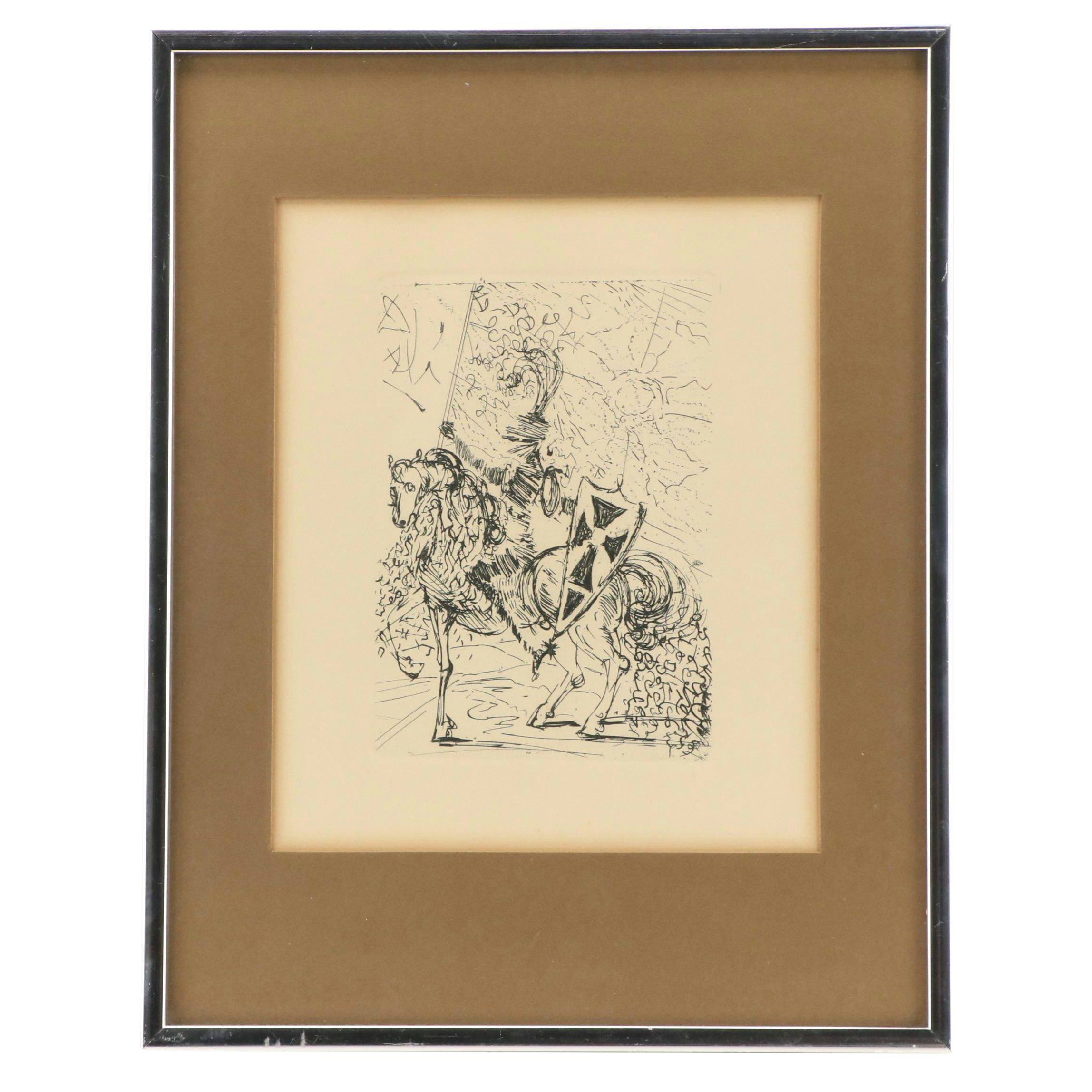Salvador Dalí Restrike Etching "El Cid"