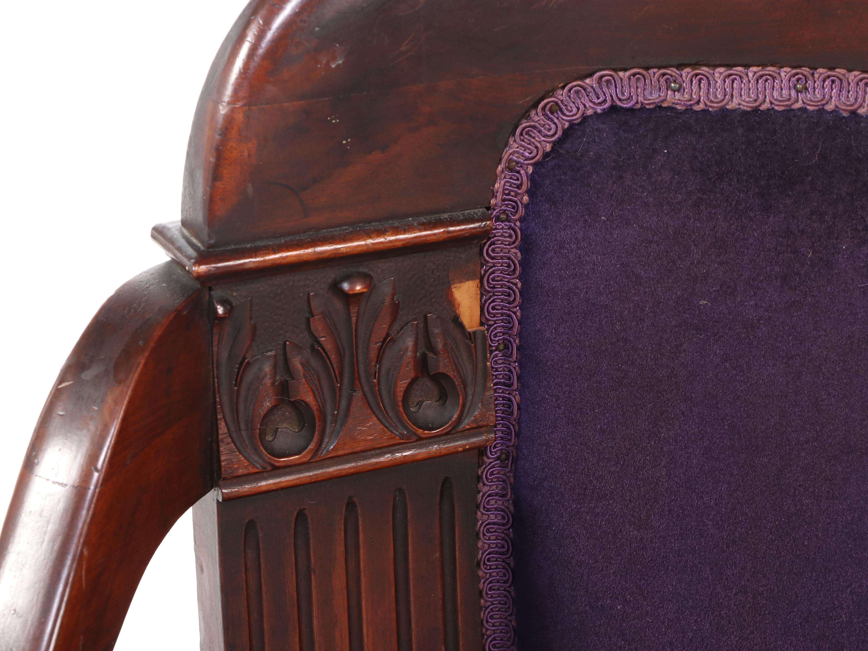 American Mahogany-Stained Birch Platform Rocker, Early 20th Century