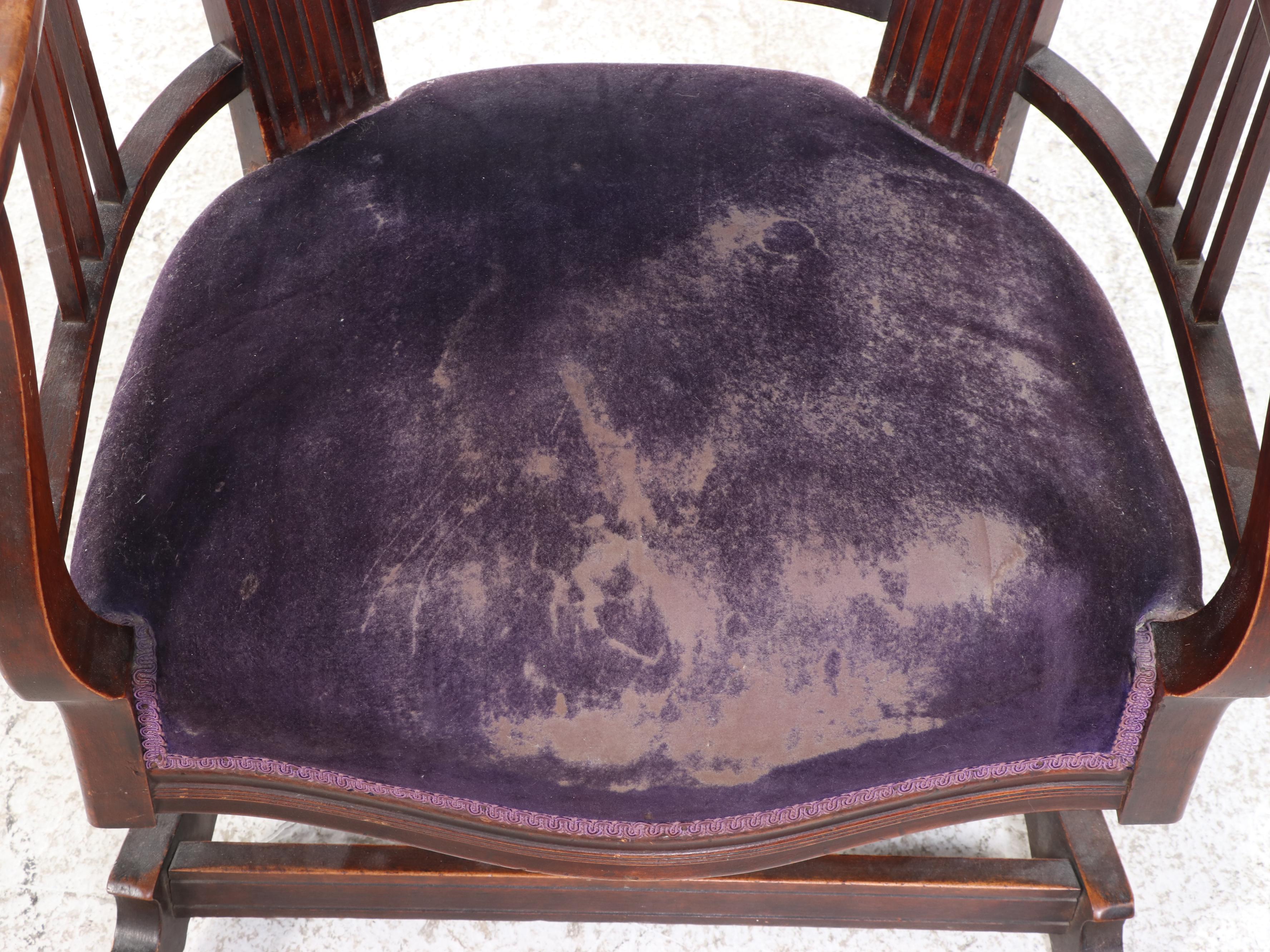 American Mahogany-Stained Birch Platform Rocker, Early 20th Century