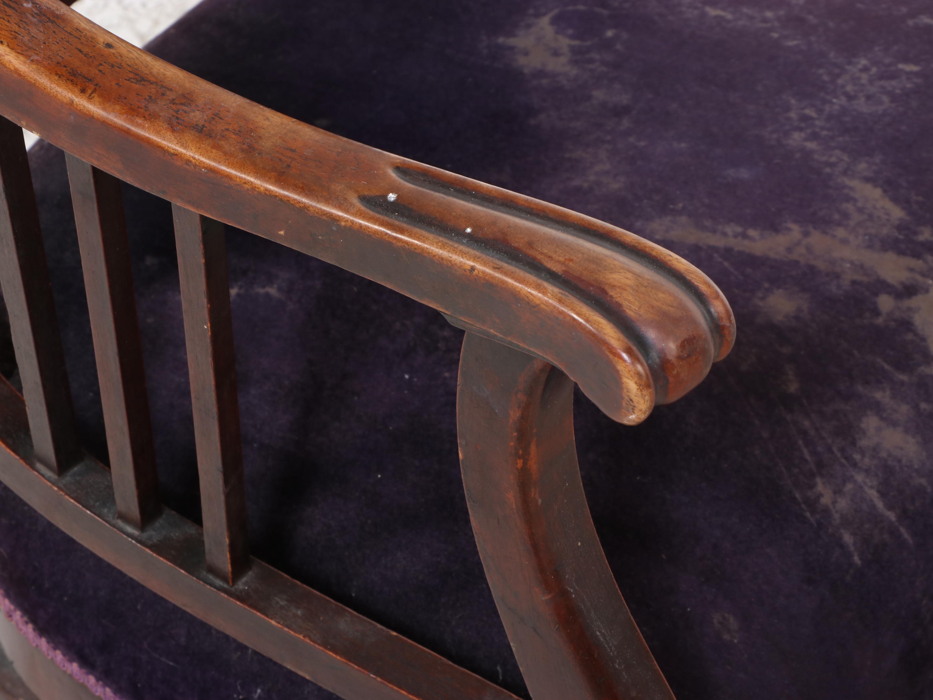 American Mahogany-Stained Birch Platform Rocker, Early 20th Century