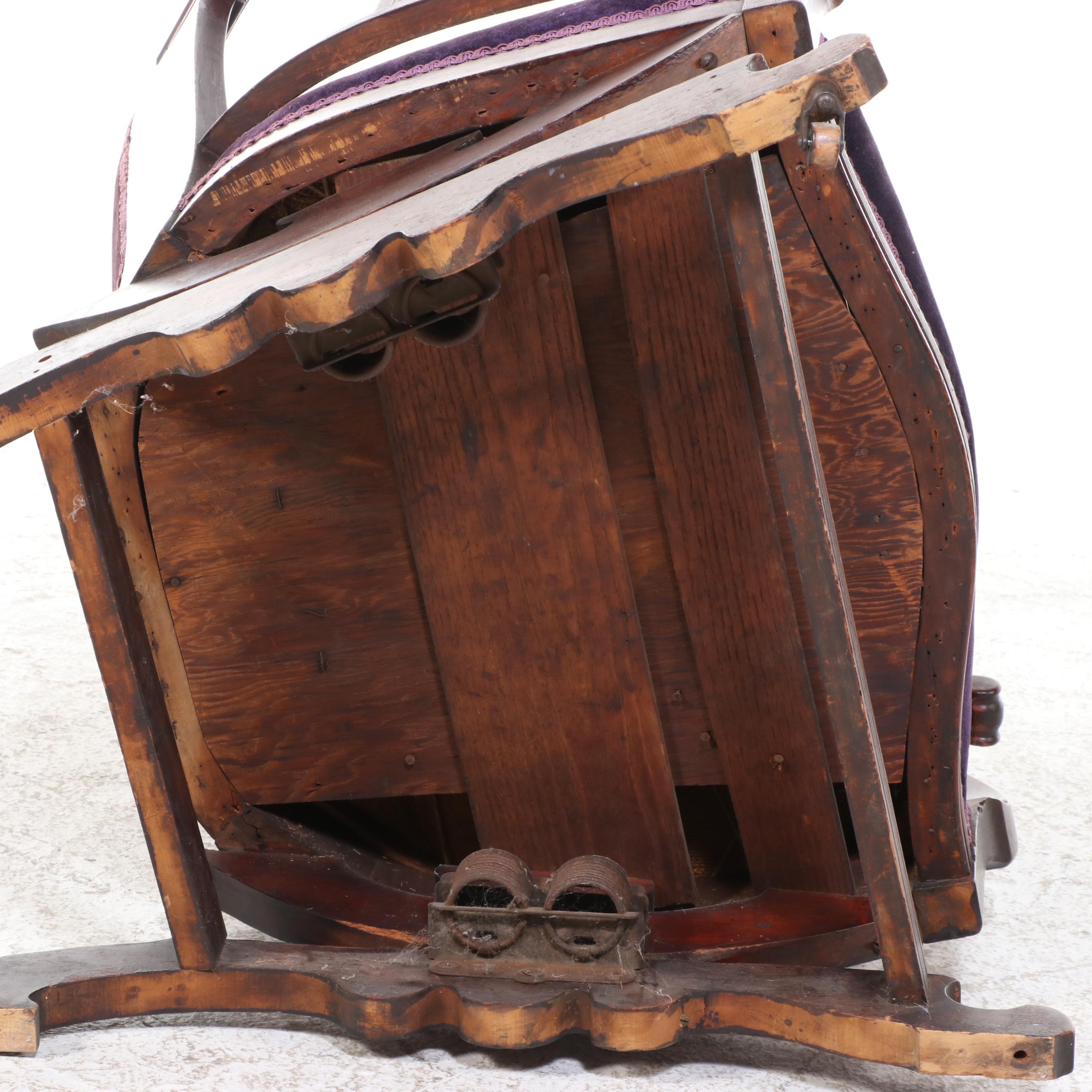 American Mahogany-Stained Birch Platform Rocker, Early 20th Century