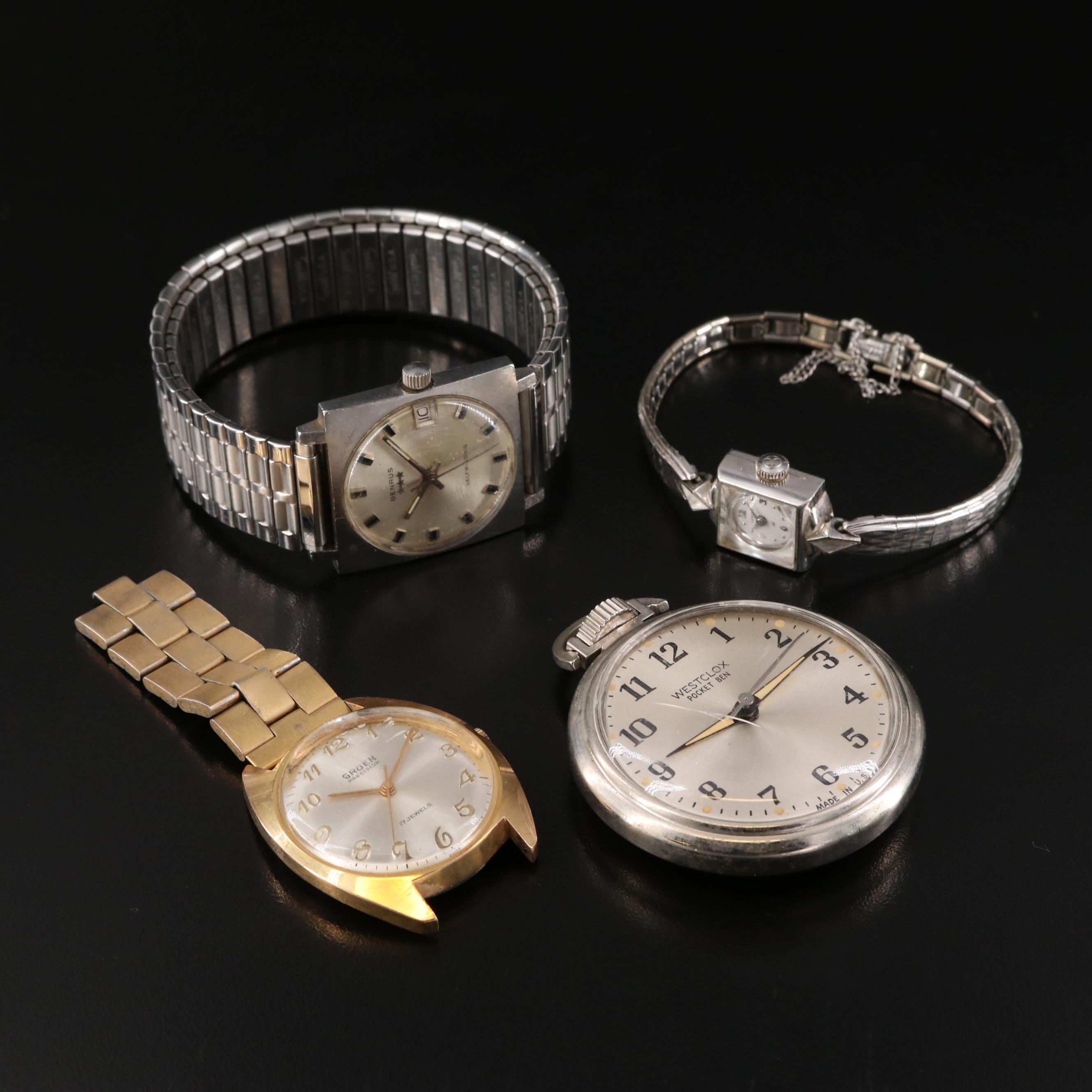 Vintage Hamilton, Benrus, Gruen, & Westclox Mechanical Watches