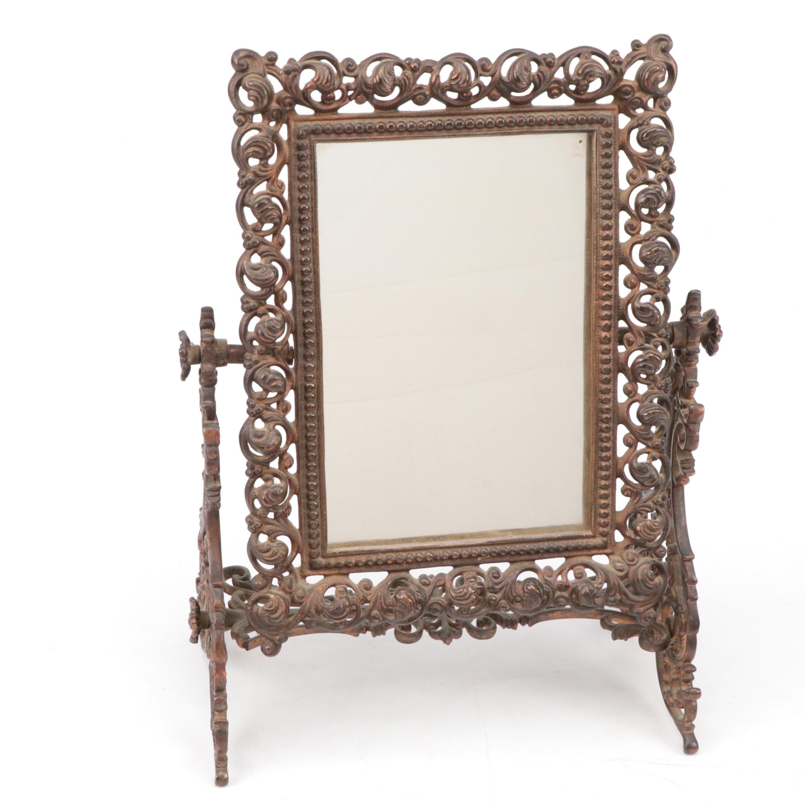 Art Nouveau Vanity Mirror with Griffon Cutlery Works Scissor & Letter Opener Set