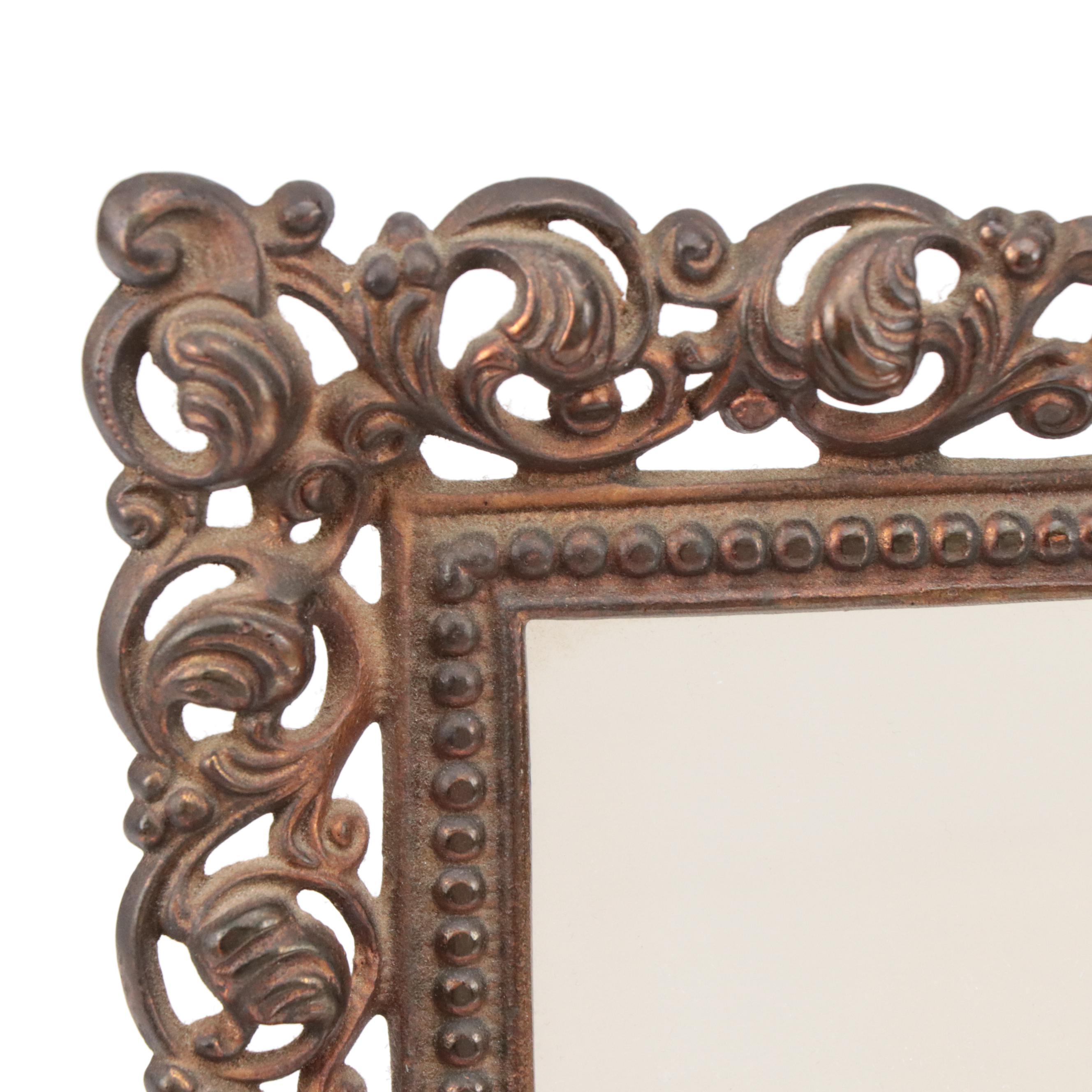 Art Nouveau Vanity Mirror with Griffon Cutlery Works Scissor & Letter Opener Set