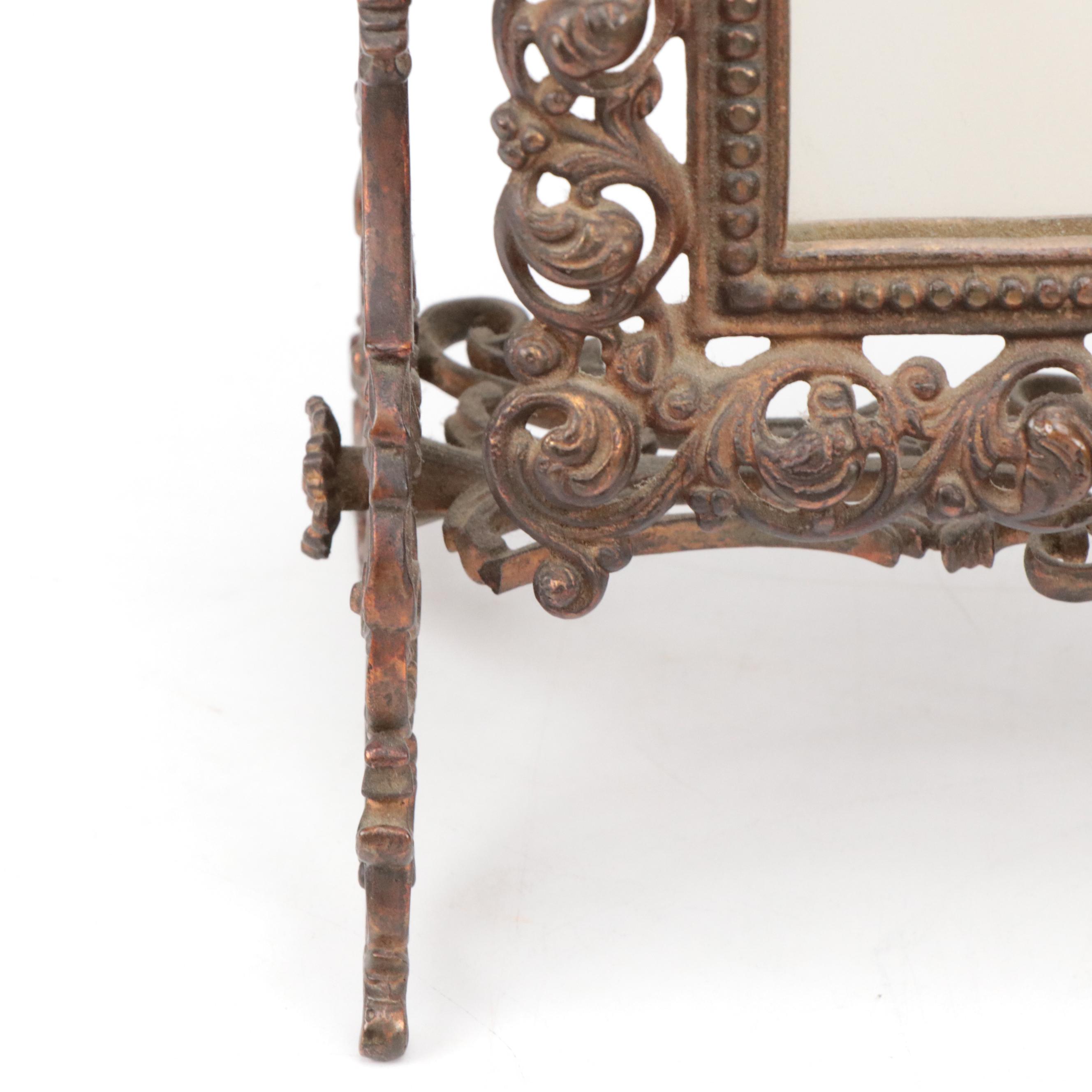 Art Nouveau Vanity Mirror with Griffon Cutlery Works Scissor & Letter Opener Set