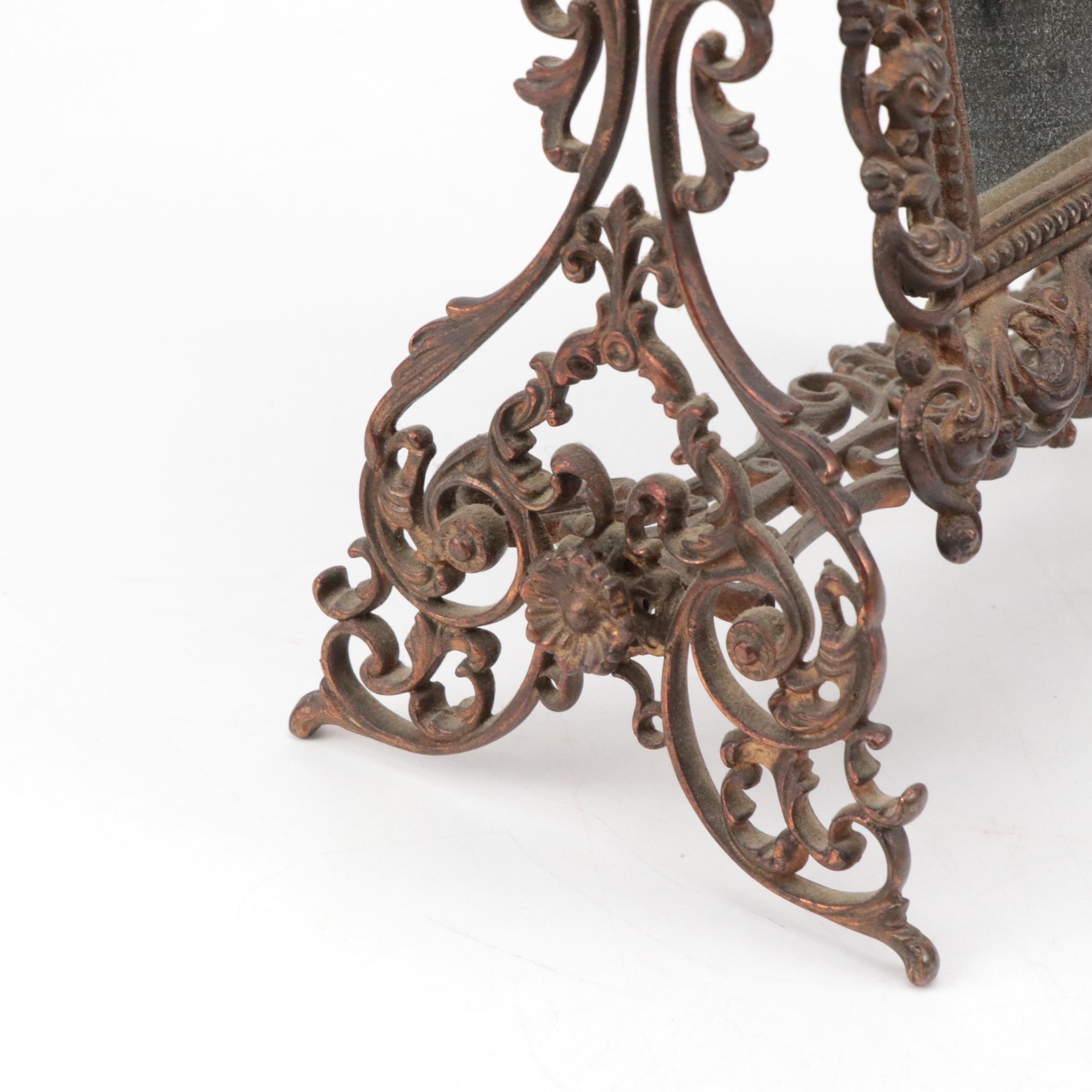 Art Nouveau Vanity Mirror with Griffon Cutlery Works Scissor & Letter Opener Set