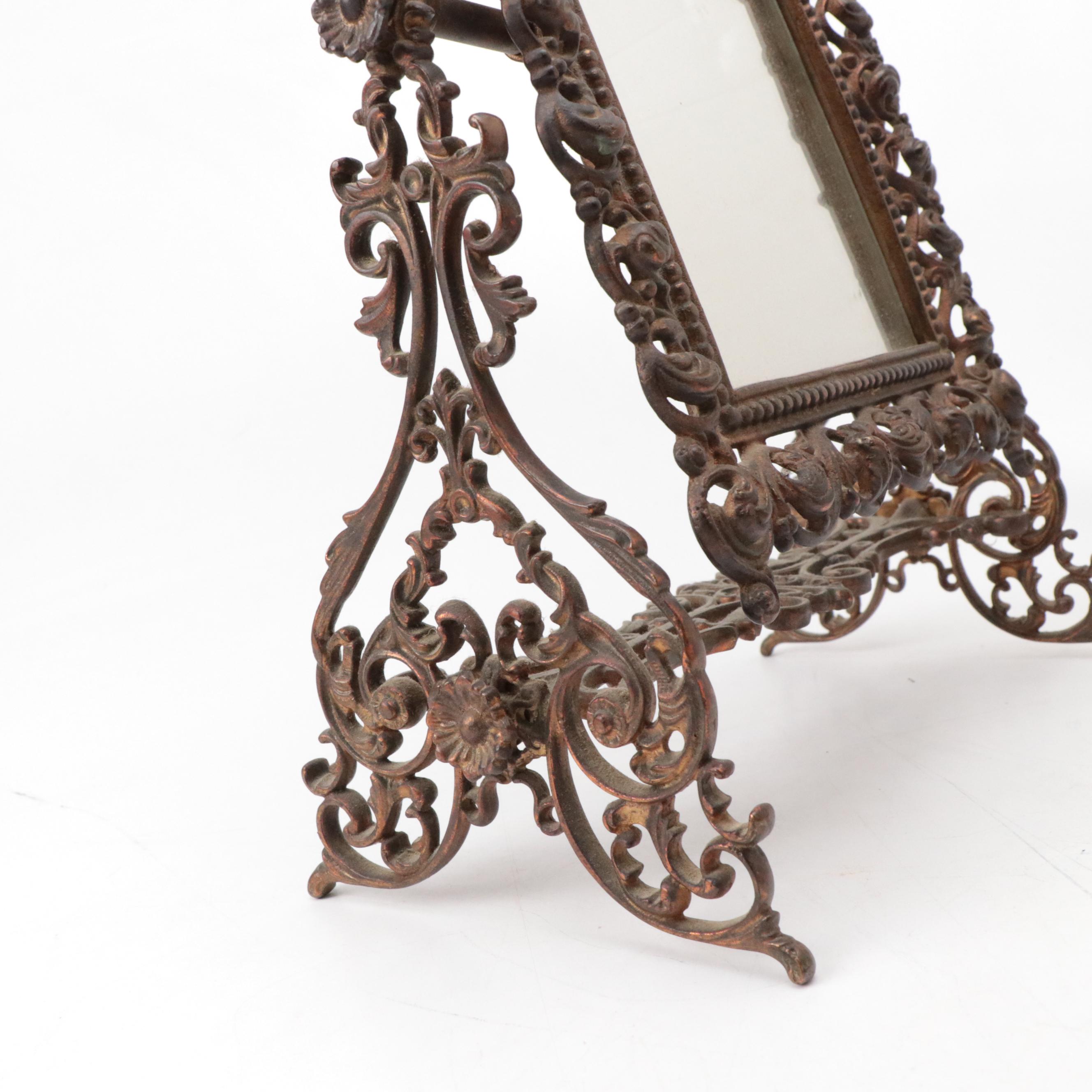 Art Nouveau Vanity Mirror with Griffon Cutlery Works Scissor & Letter Opener Set