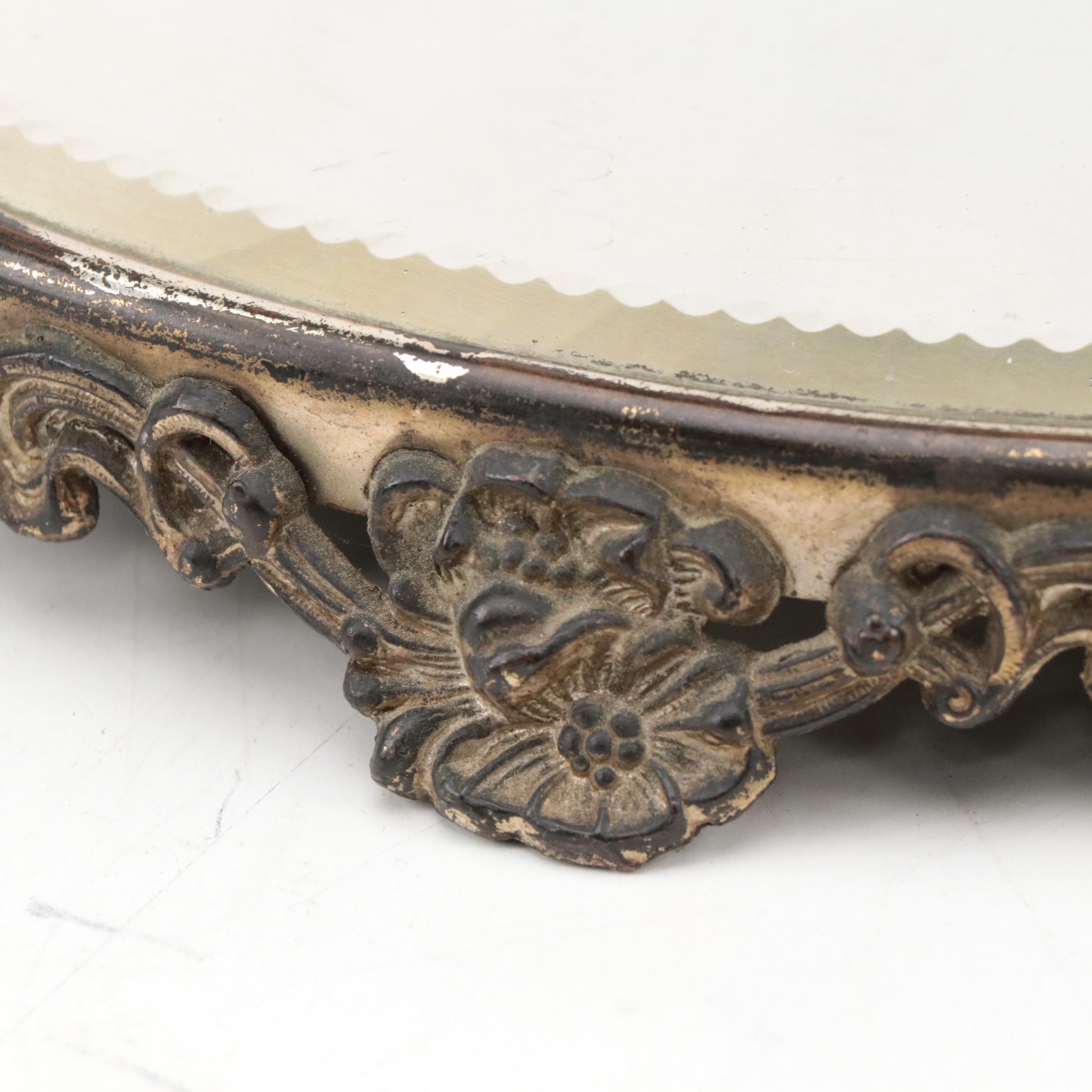 Art Nouveau Vanity Mirror with Griffon Cutlery Works Scissor & Letter Opener Set