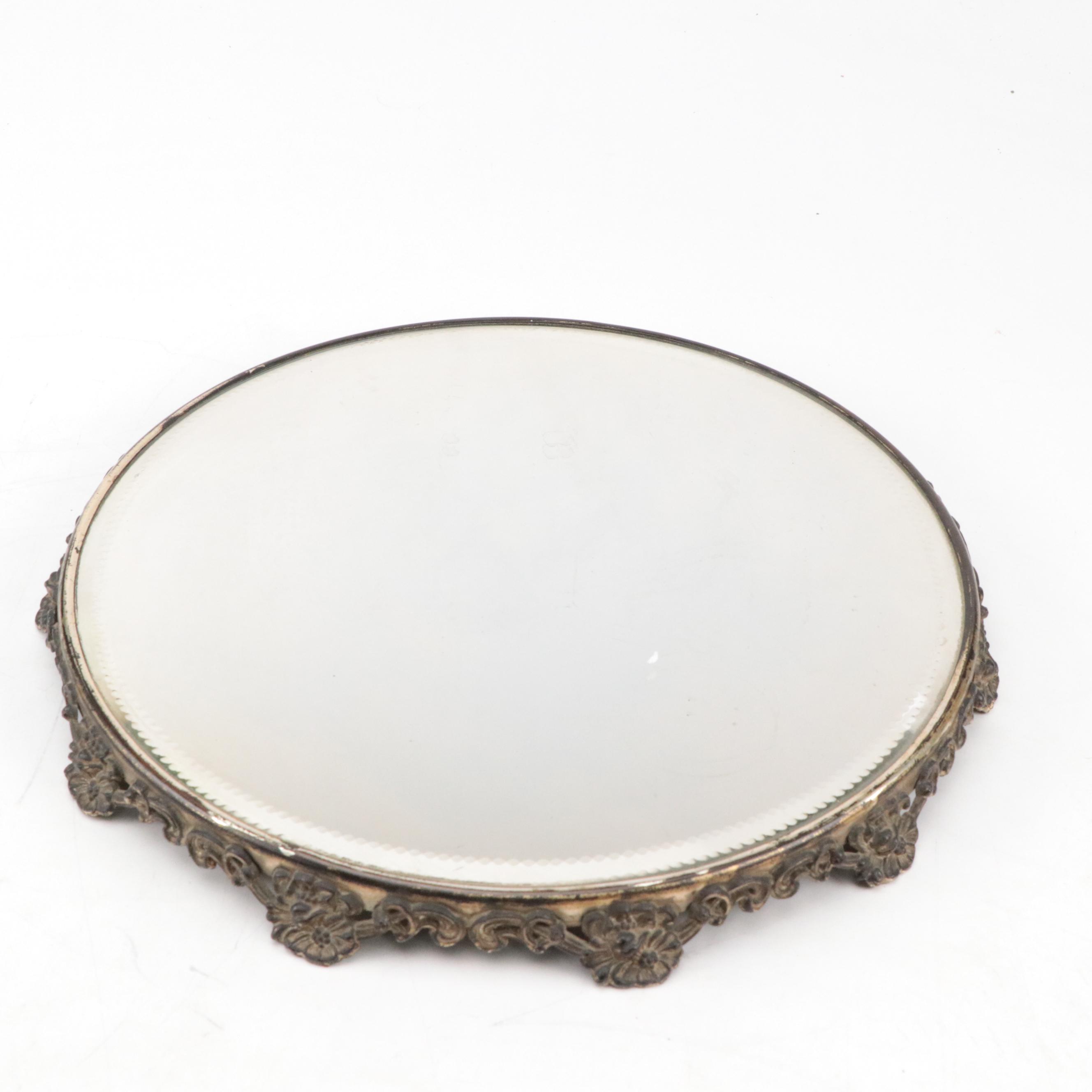 Art Nouveau Vanity Mirror with Griffon Cutlery Works Scissor & Letter Opener Set