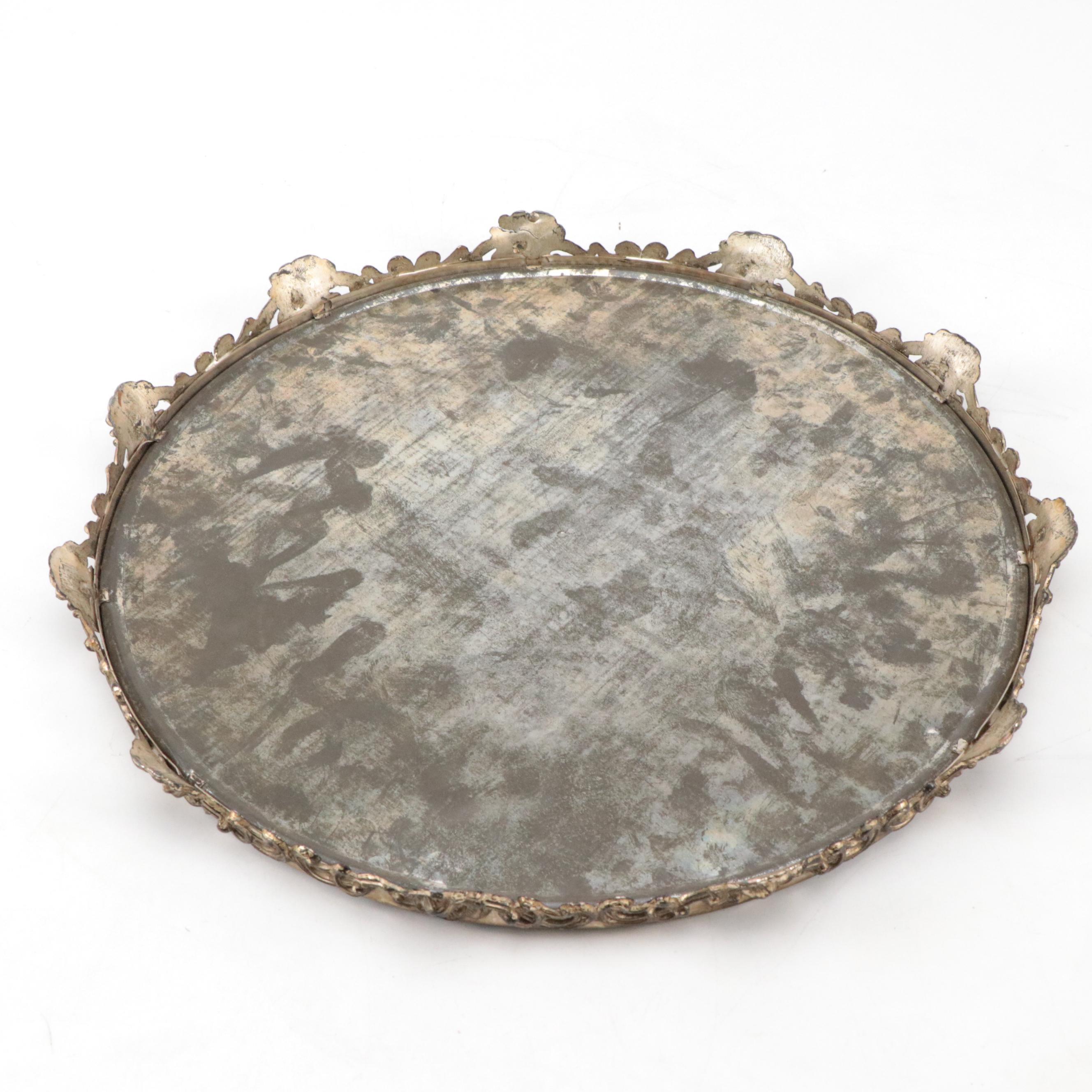 Art Nouveau Vanity Mirror with Griffon Cutlery Works Scissor & Letter Opener Set