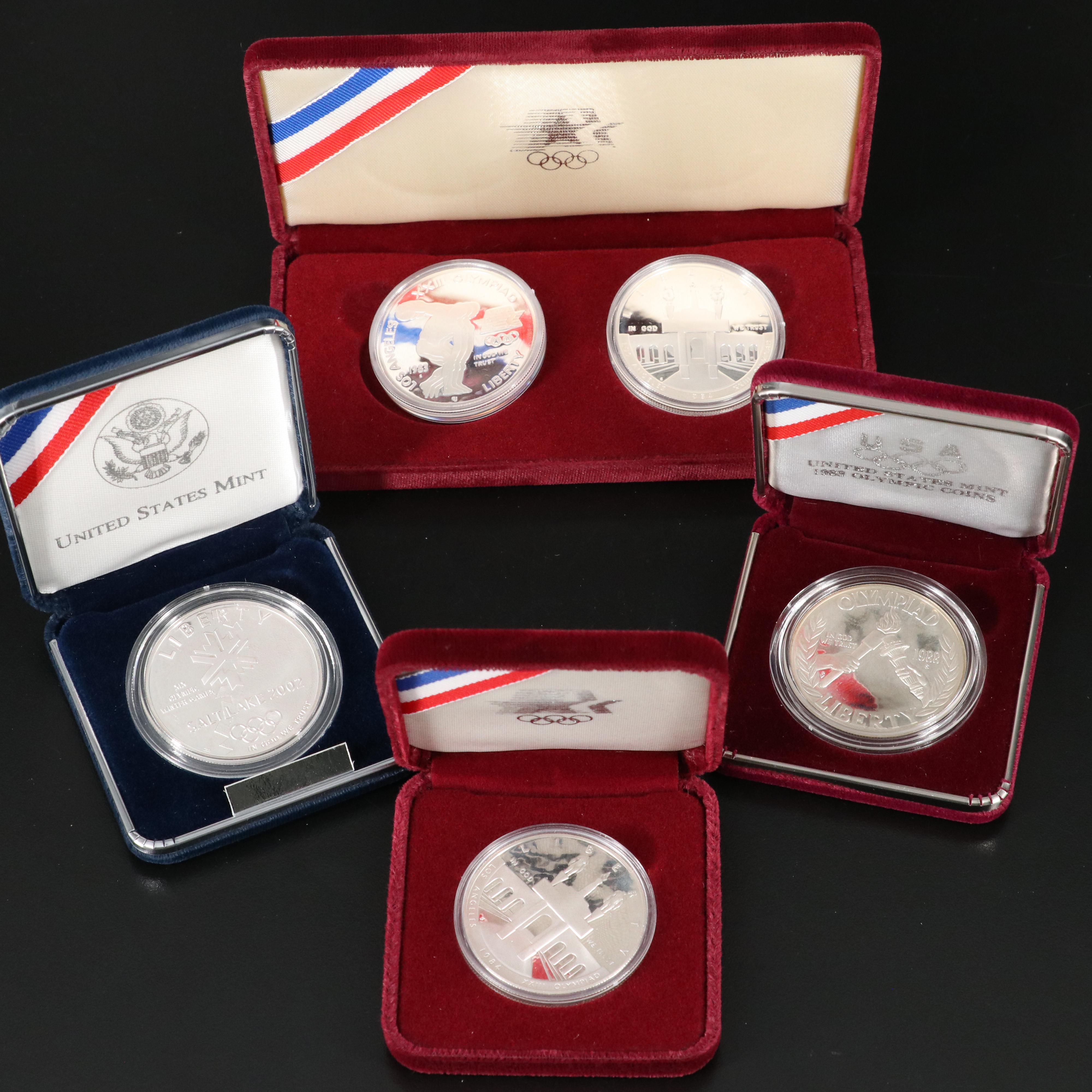 Four Modern Commemorative U.S. Coin Groups Including 2002 SLC Olympics