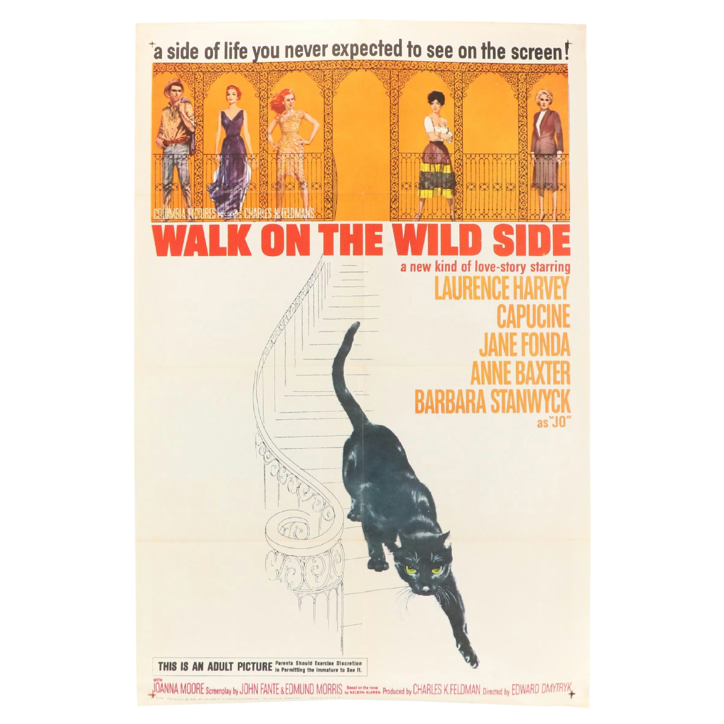 "Walk On The Wild Side" Offset Lithograph Movie Poster, 1962