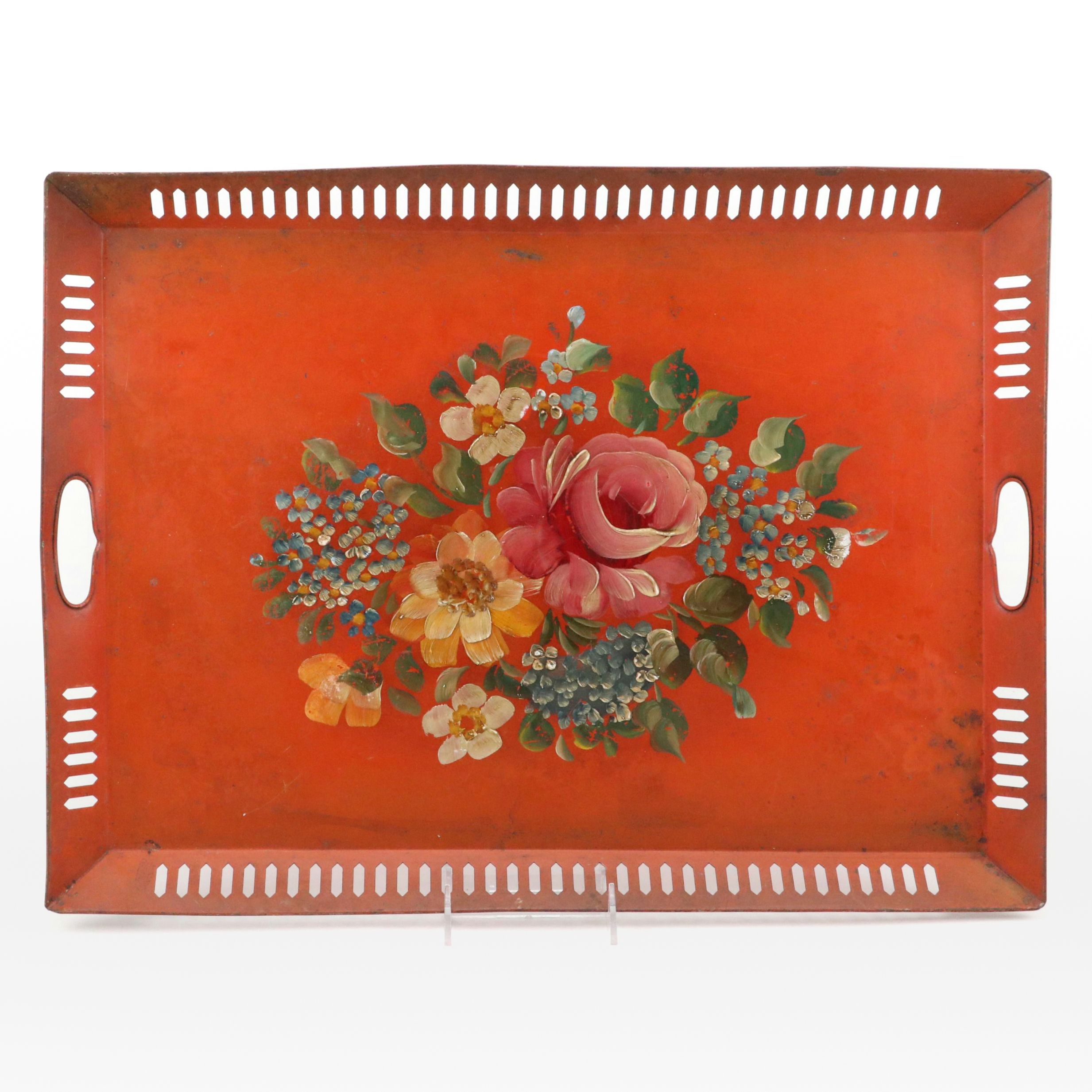 Good Kind & Co. Tole Painted Metal Tray, 20th Century Everything But