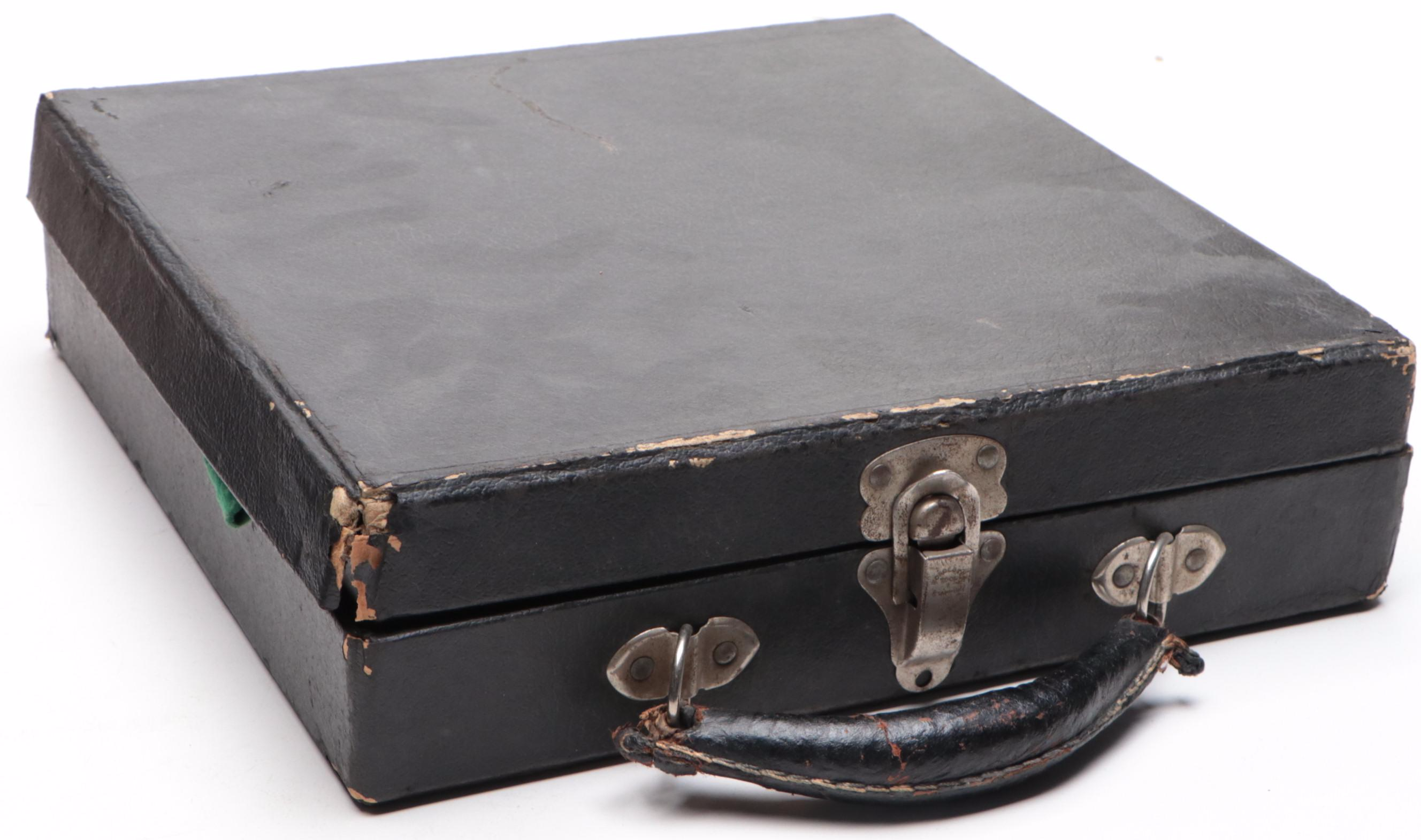 Portable Poker Set and Miniature Roulette Table and Chips with Organizer