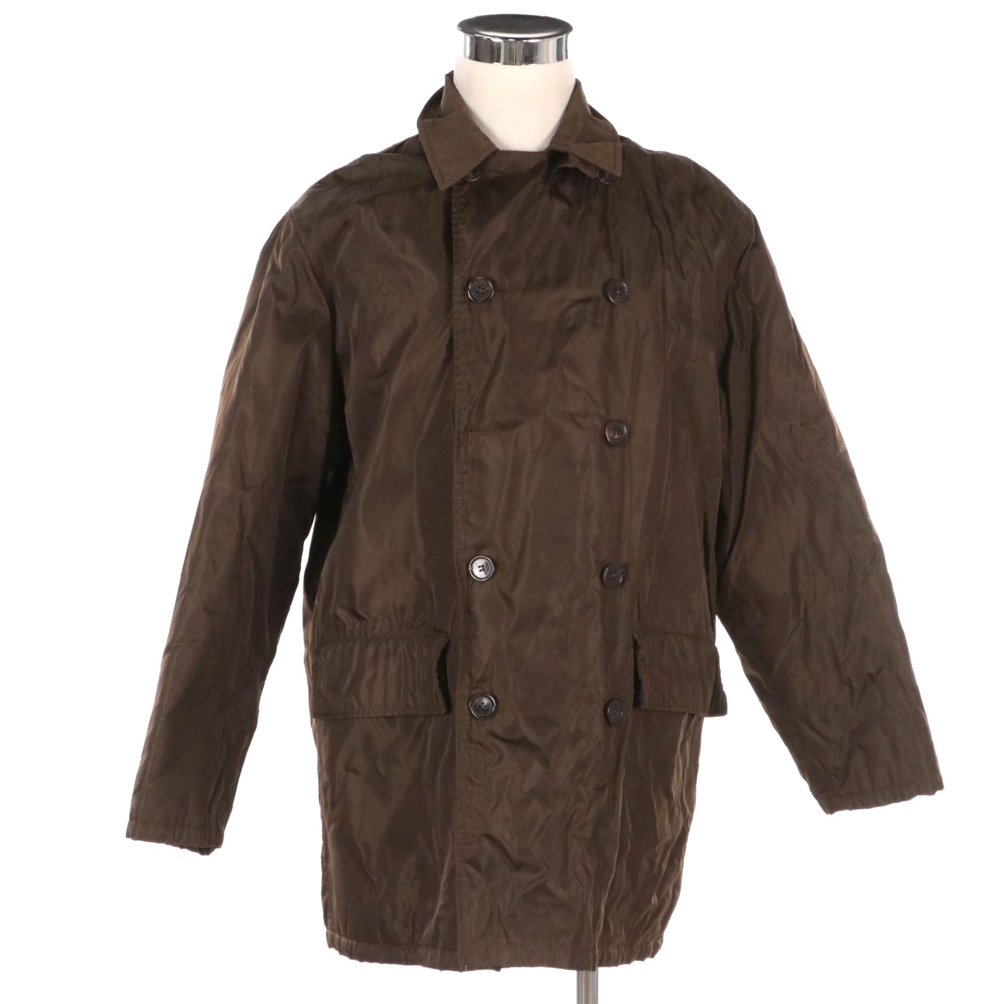 Prada Brown Tessuto Nylon Double-Breasted Jacket
