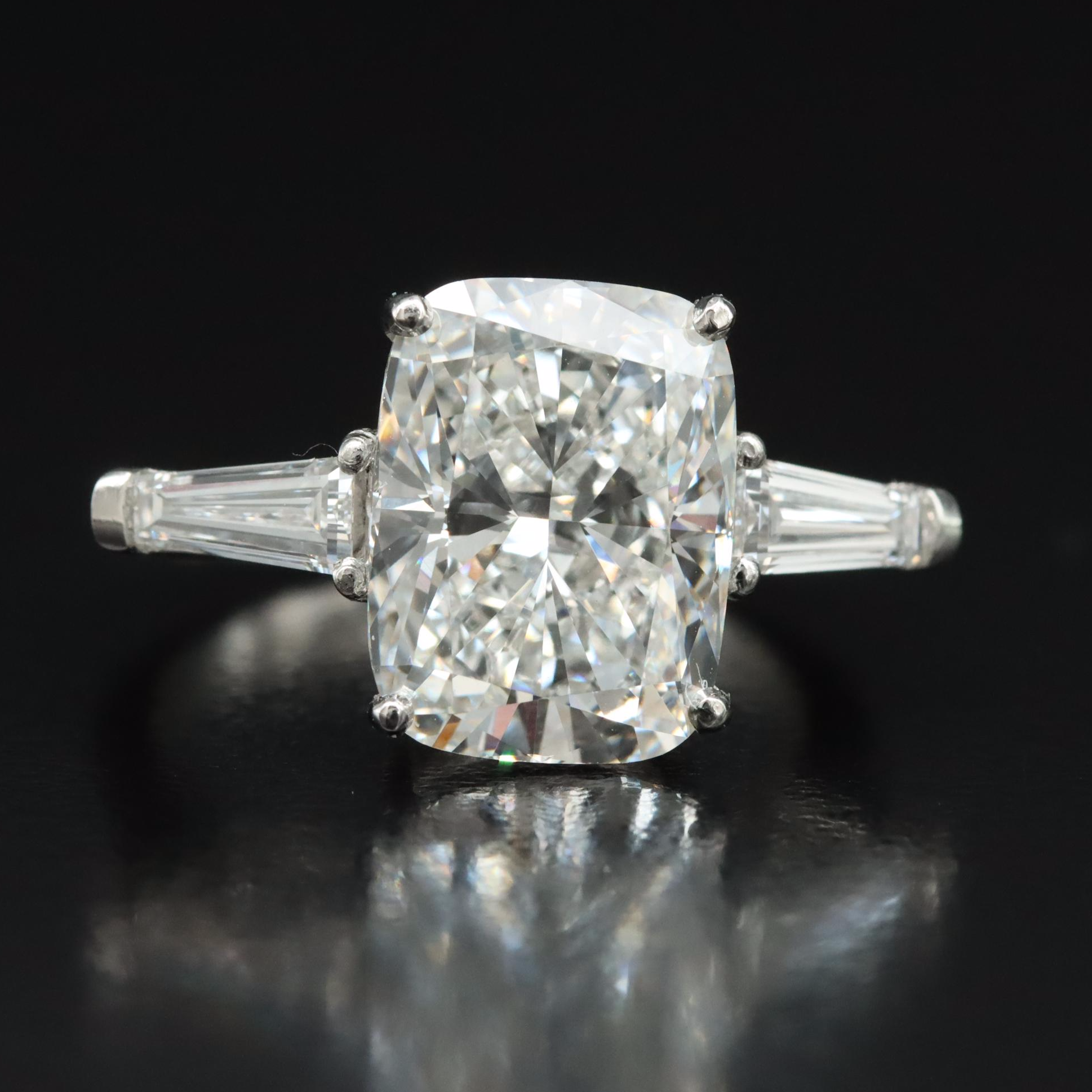 Platinum 5.36 CTW Lab Grown Diamond Ring with IGI Report