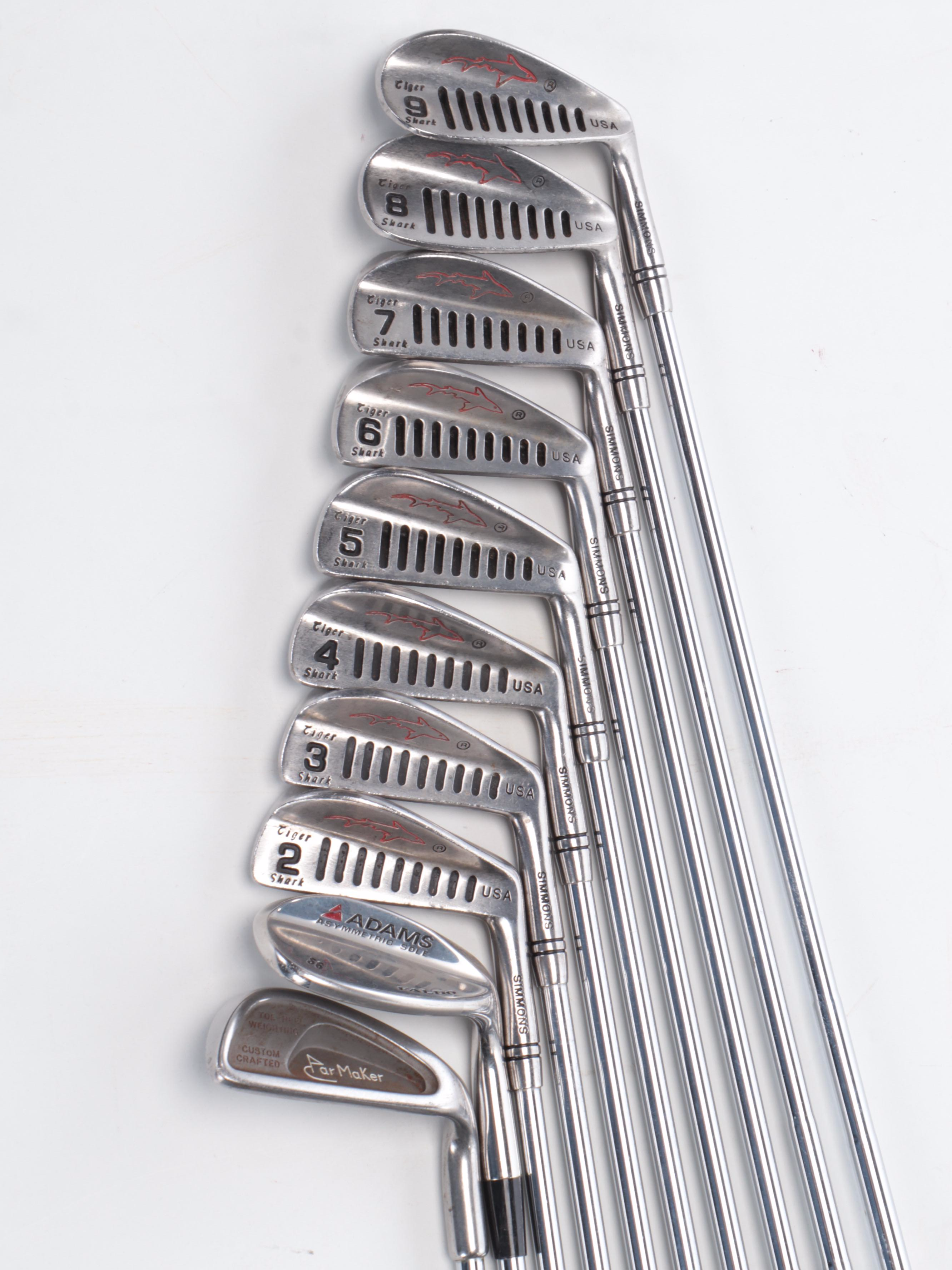 Daiwa Grey and Black Vinyl Ladies Golf Bag with Simmons Tiger Shark Clubs, More