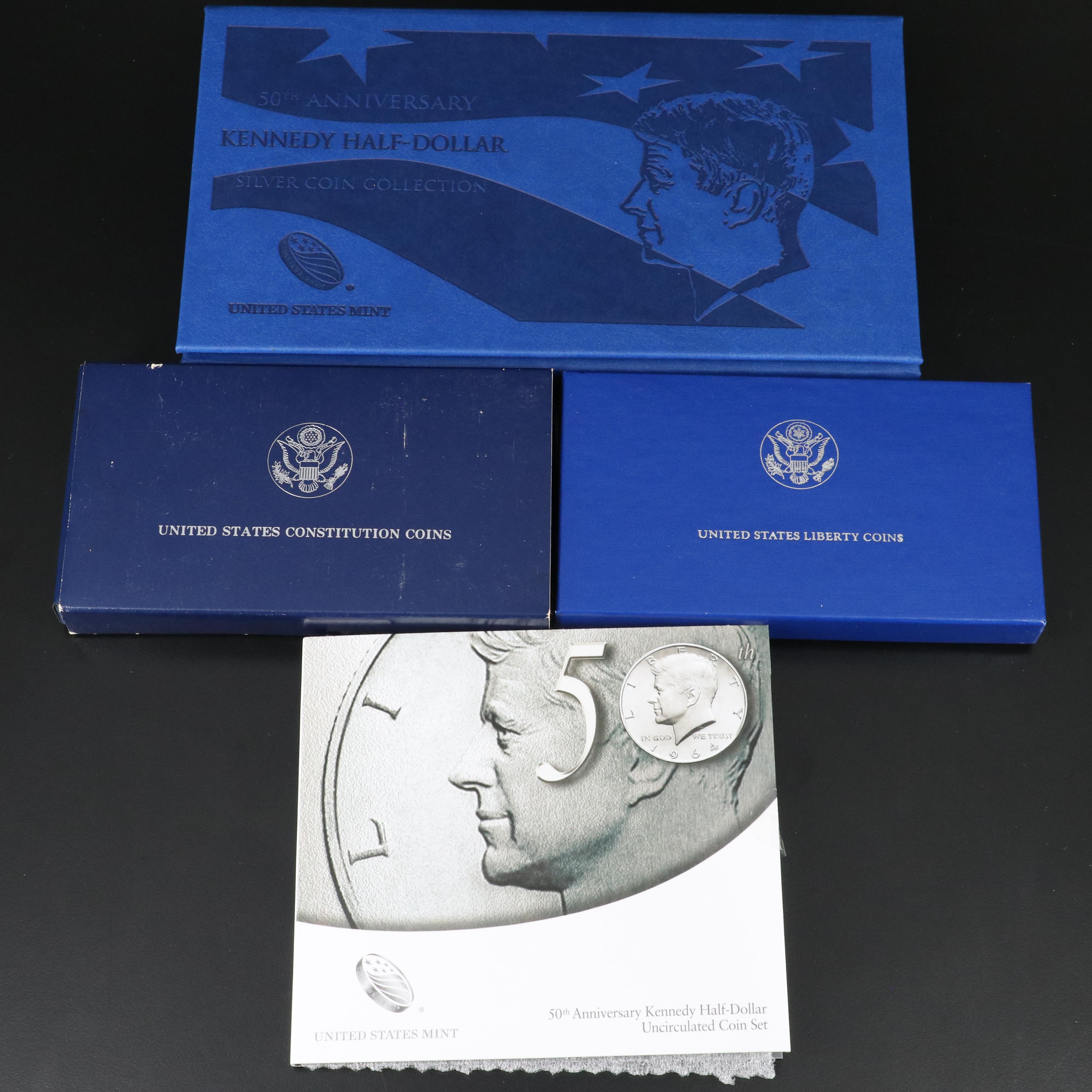 Four Modern Commemorative U.S. Coin Groups Including 2014 Kennedy