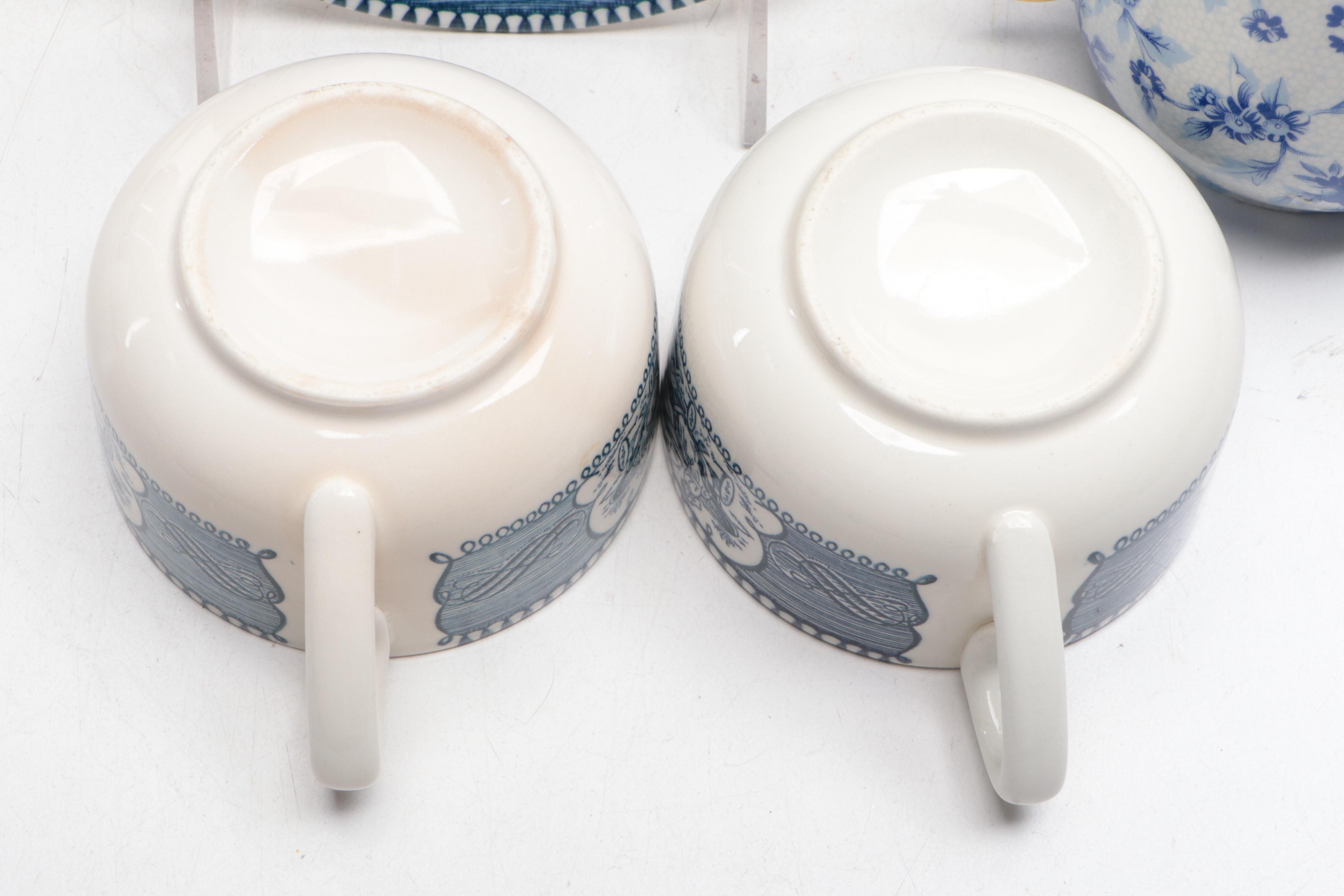 Myott "Melody" with Other Blue and White Tableware and Accessories
