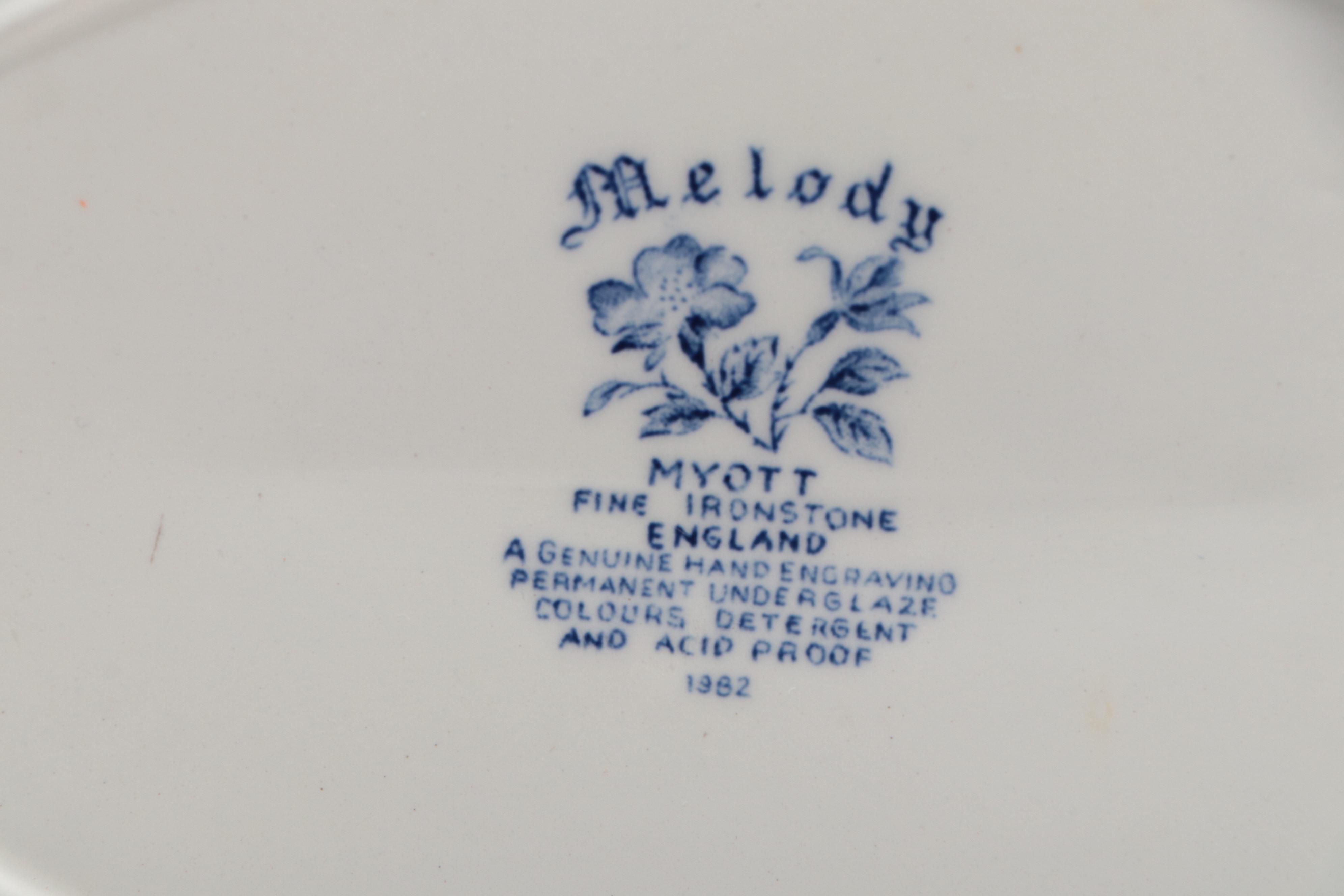 Myott "Melody" with Other Blue and White Tableware and Accessories