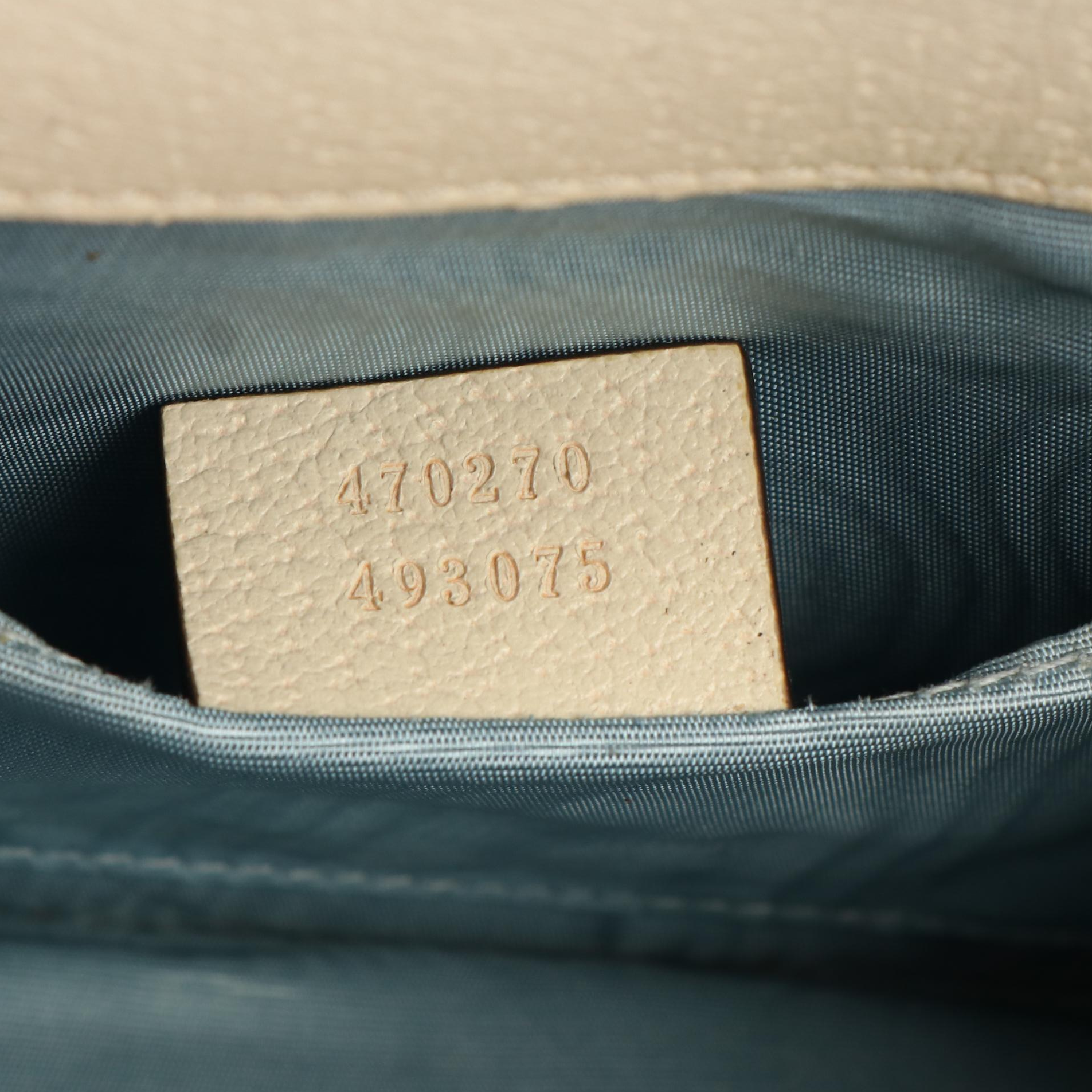 Gucci Sylvie Bee Star Ivory Leather Top Handle/Shoulder Bag