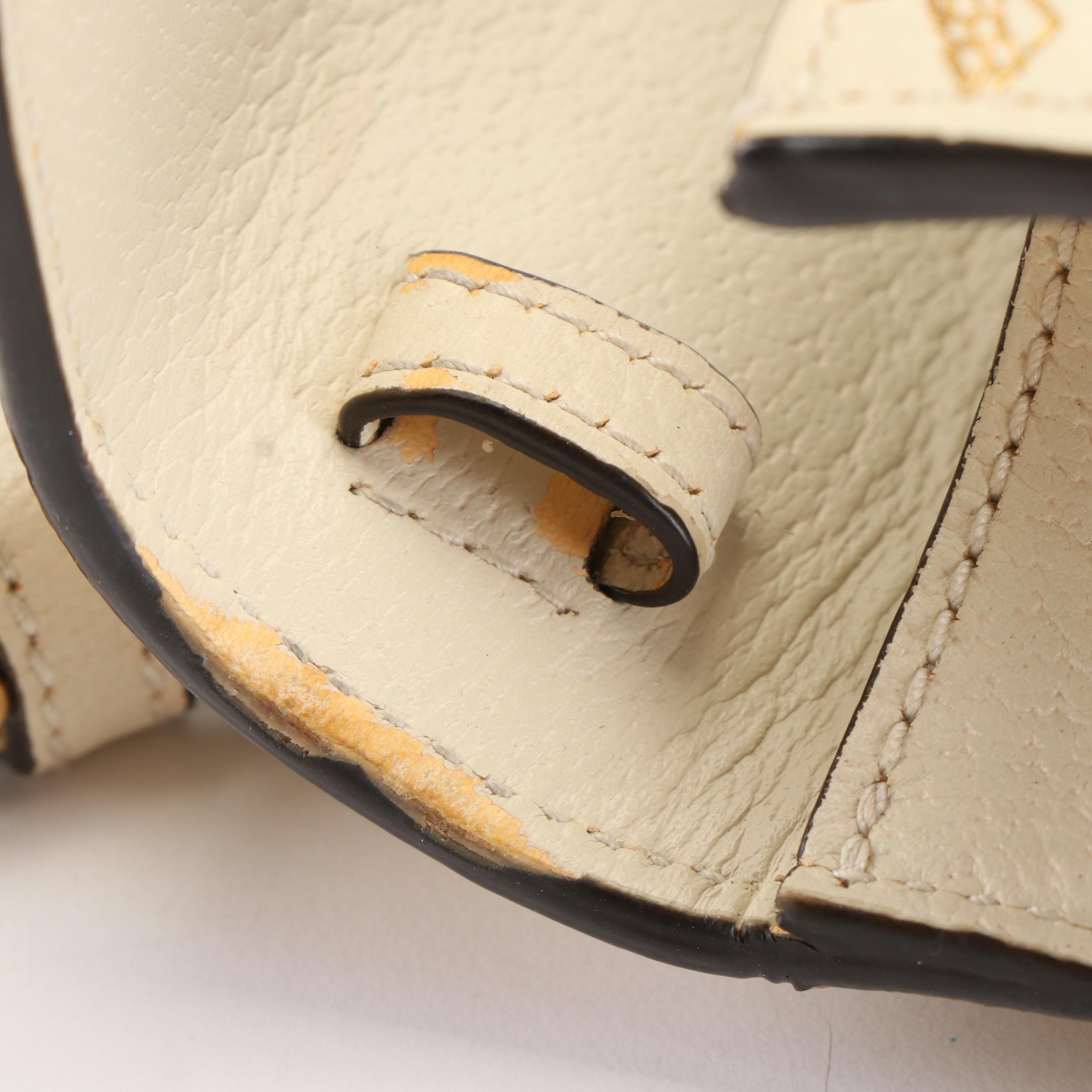 Gucci Sylvie Bee Star Ivory Leather Top Handle/Shoulder Bag