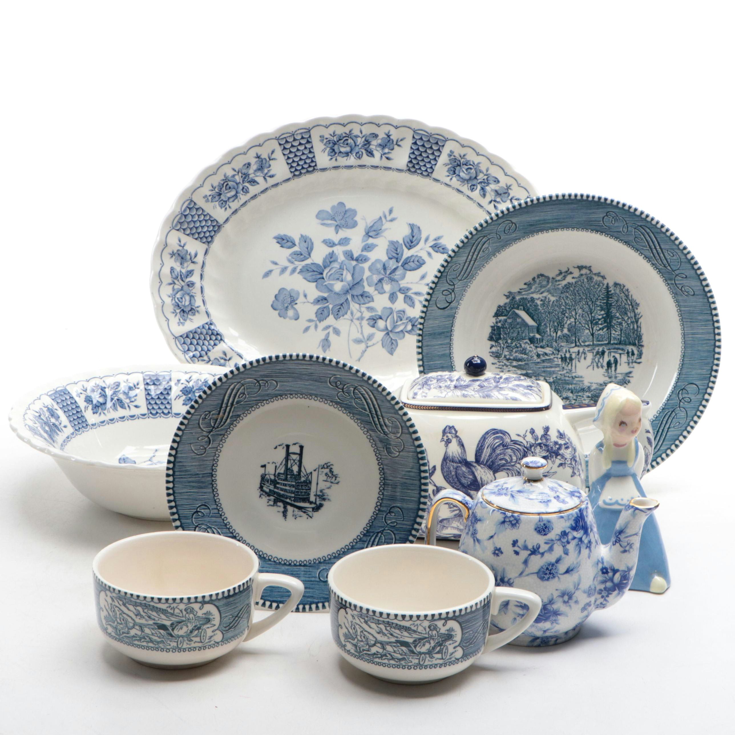 Myott "Melody" with Other Blue and White Tableware and Accessories