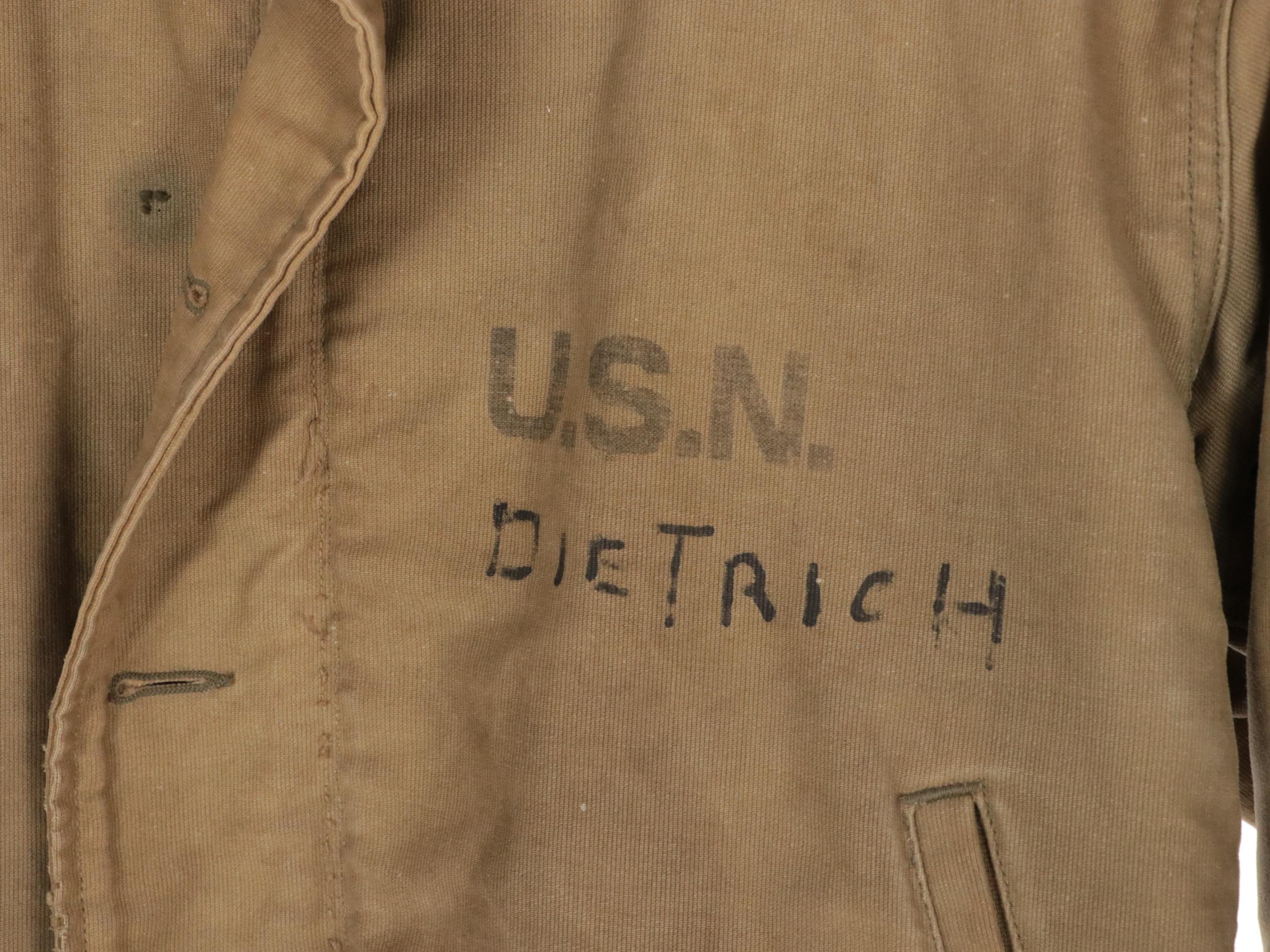 World War II Era US Navy Deck Coats Including N-1 Alpaca Lined