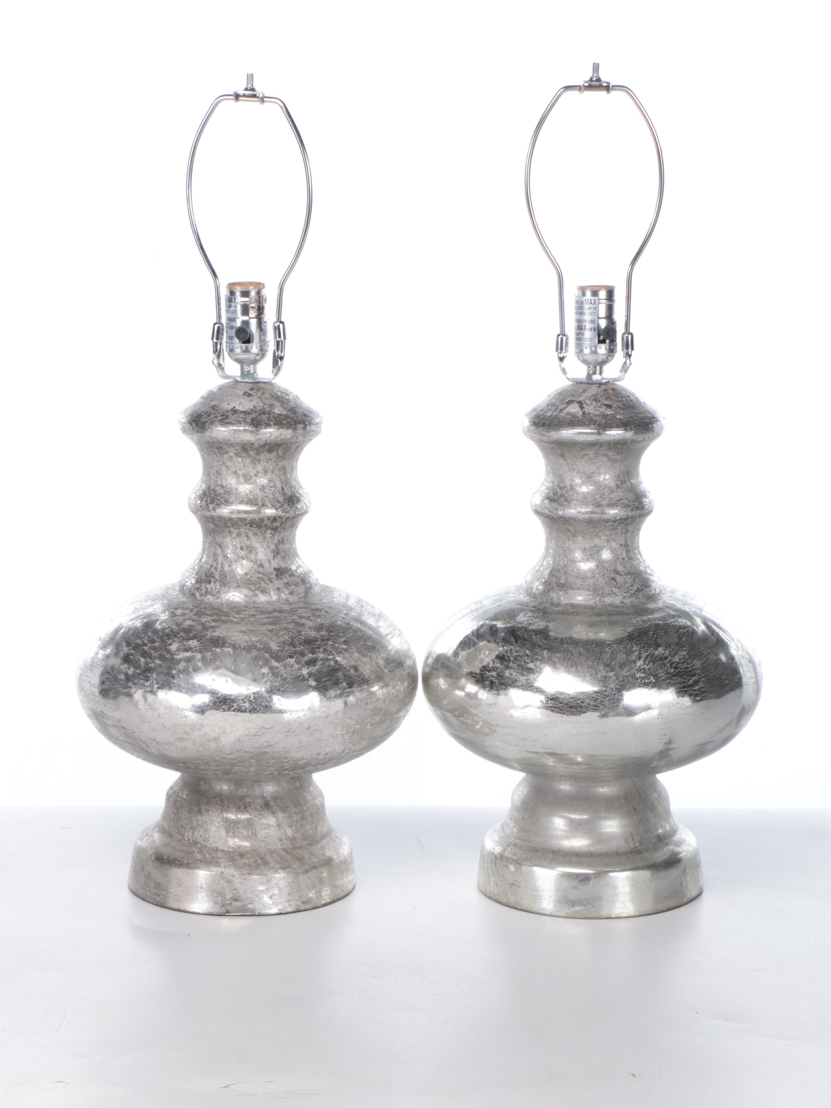 Pottery Barn Mercury Glass Table Lamp Pair