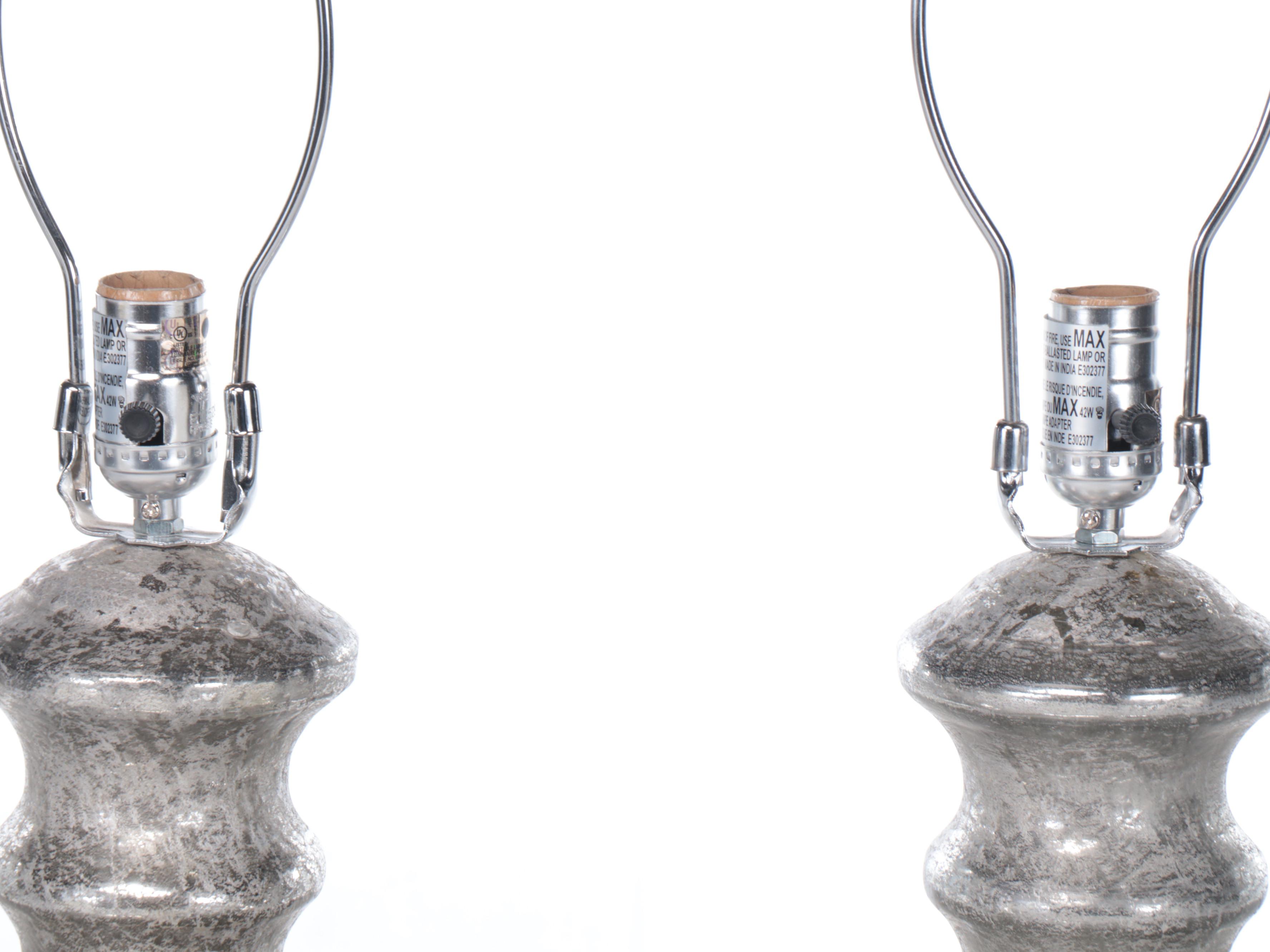 Pottery Barn Mercury Glass Table Lamp Pair