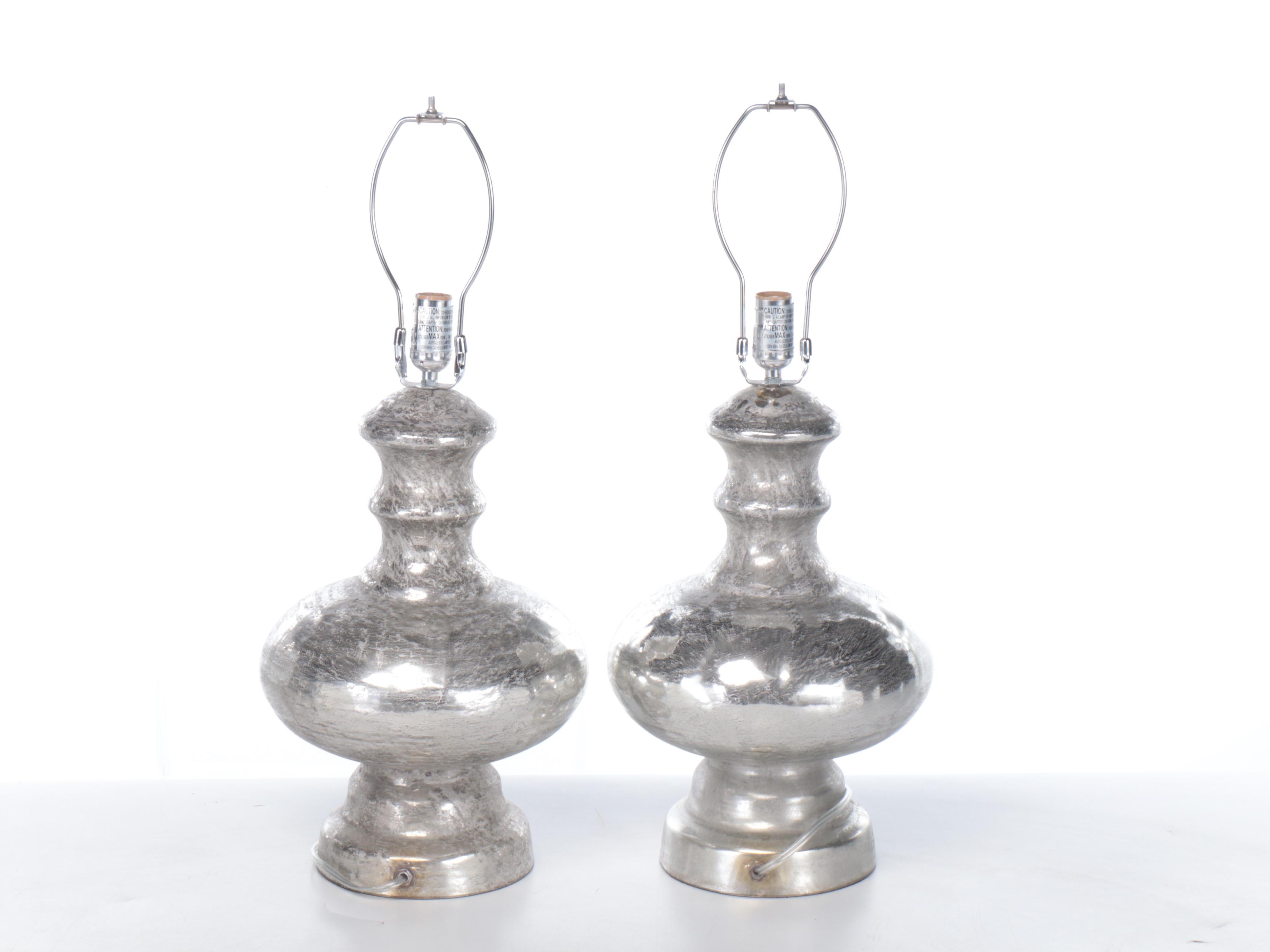 Pottery Barn Mercury Glass Table Lamp Pair