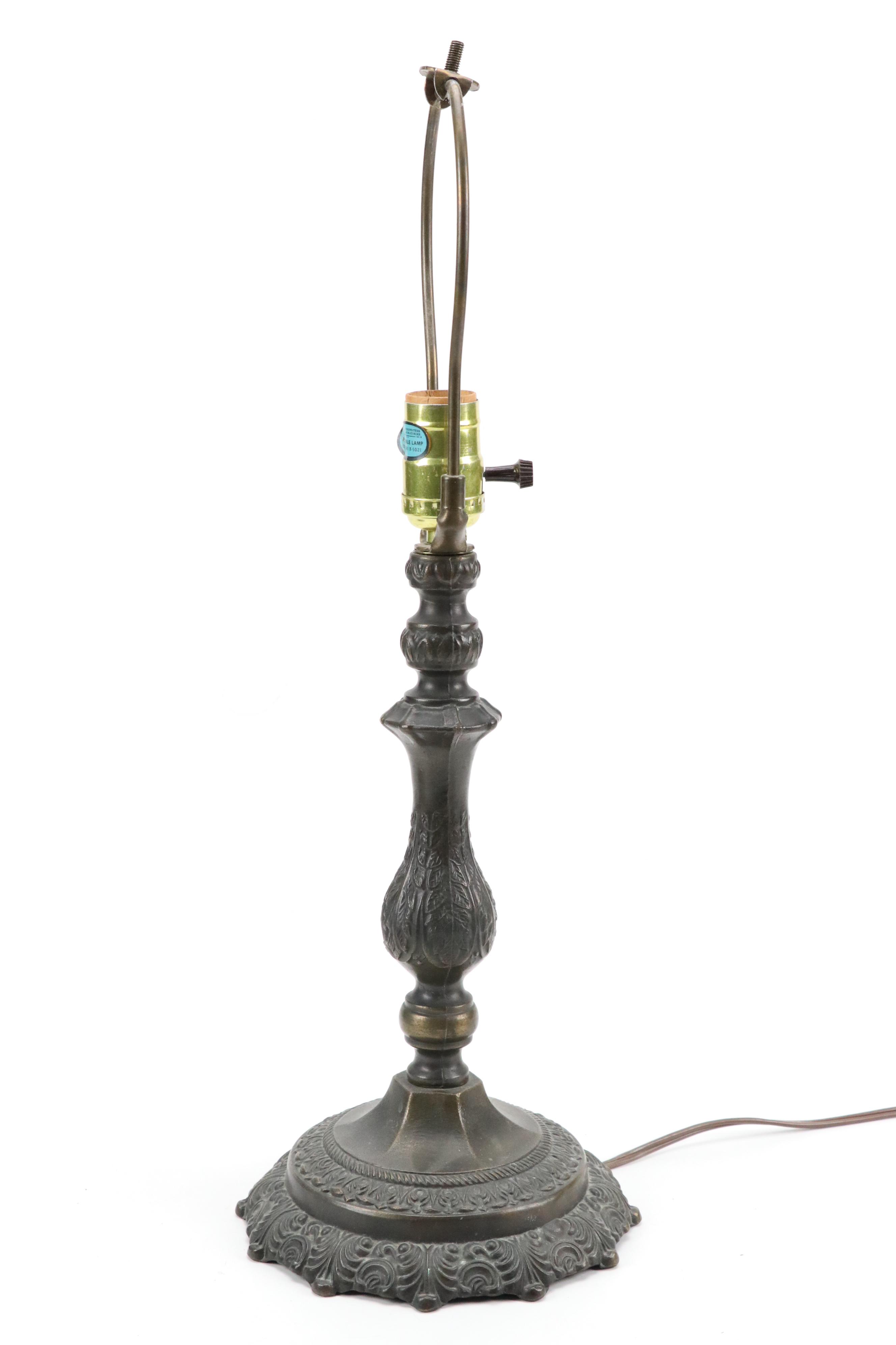 Coca-Cola Stained Glass and Pressed Metal Table Lamp, Mid to Late 20th Century